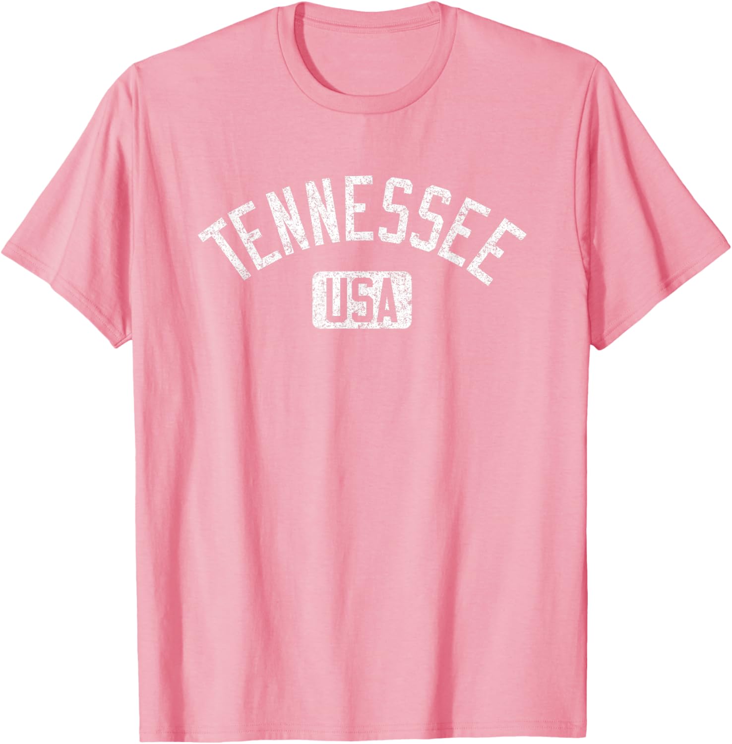 Tennessee Arched Text Distressed White Print T-Shirt for Casual Style - 26