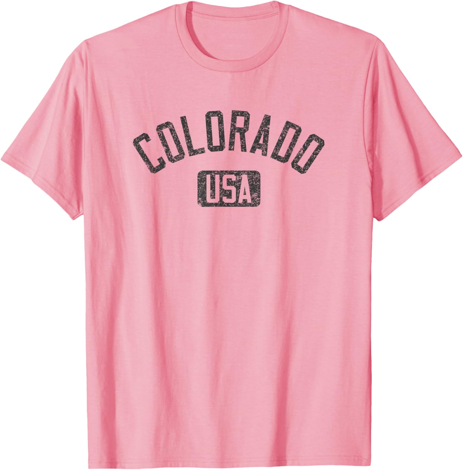 Colorado USA Arched Distressed Black Print T-Shirt for Casual Style - 18