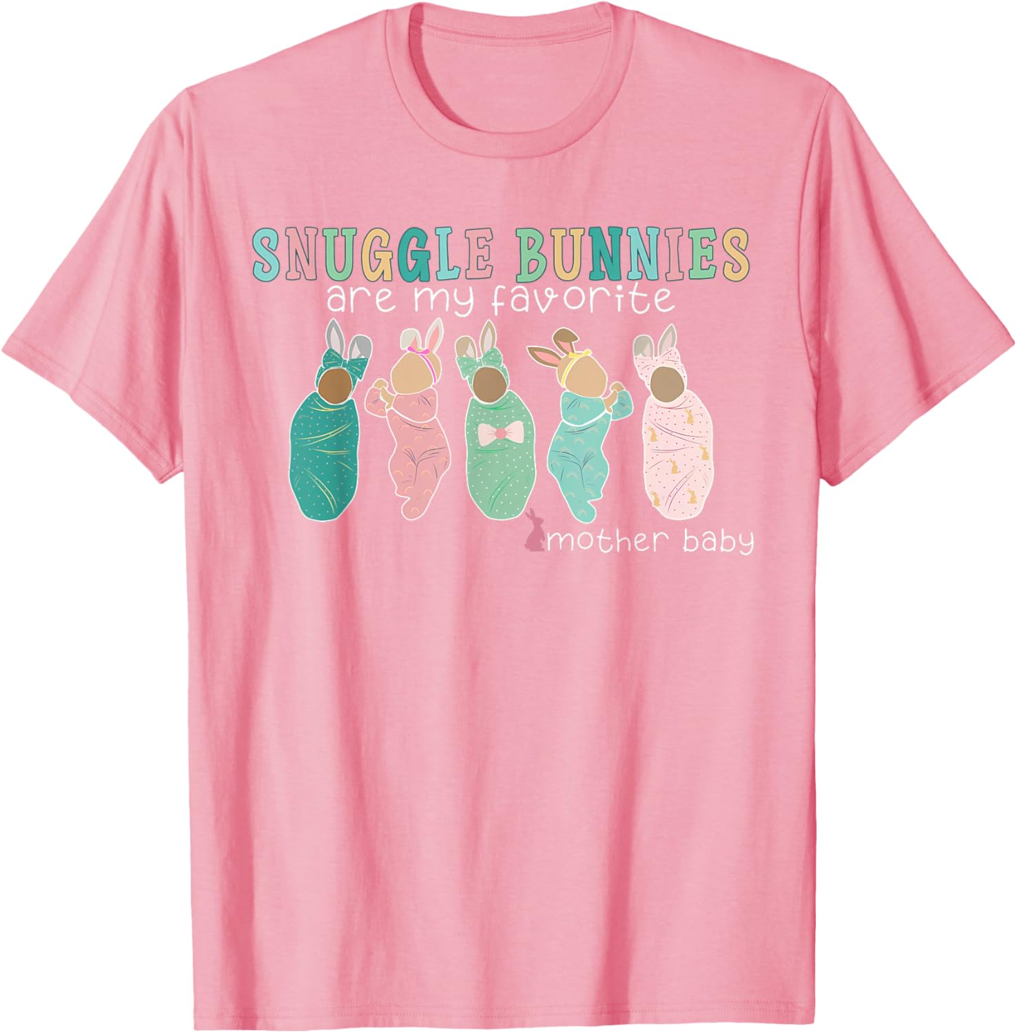 Snuggle Bunnies Mother Baby Nurse Easter T-Shirt for Celebratory Comfort - 3