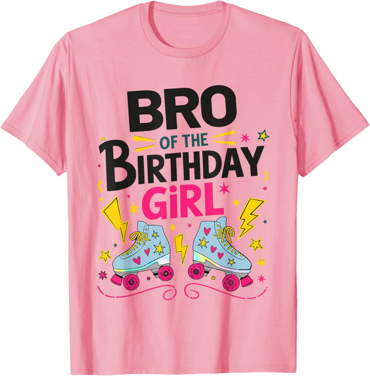 Cool Bro of The Birthday Girl Rolling Skate T-Shirt for Brothers - 4
