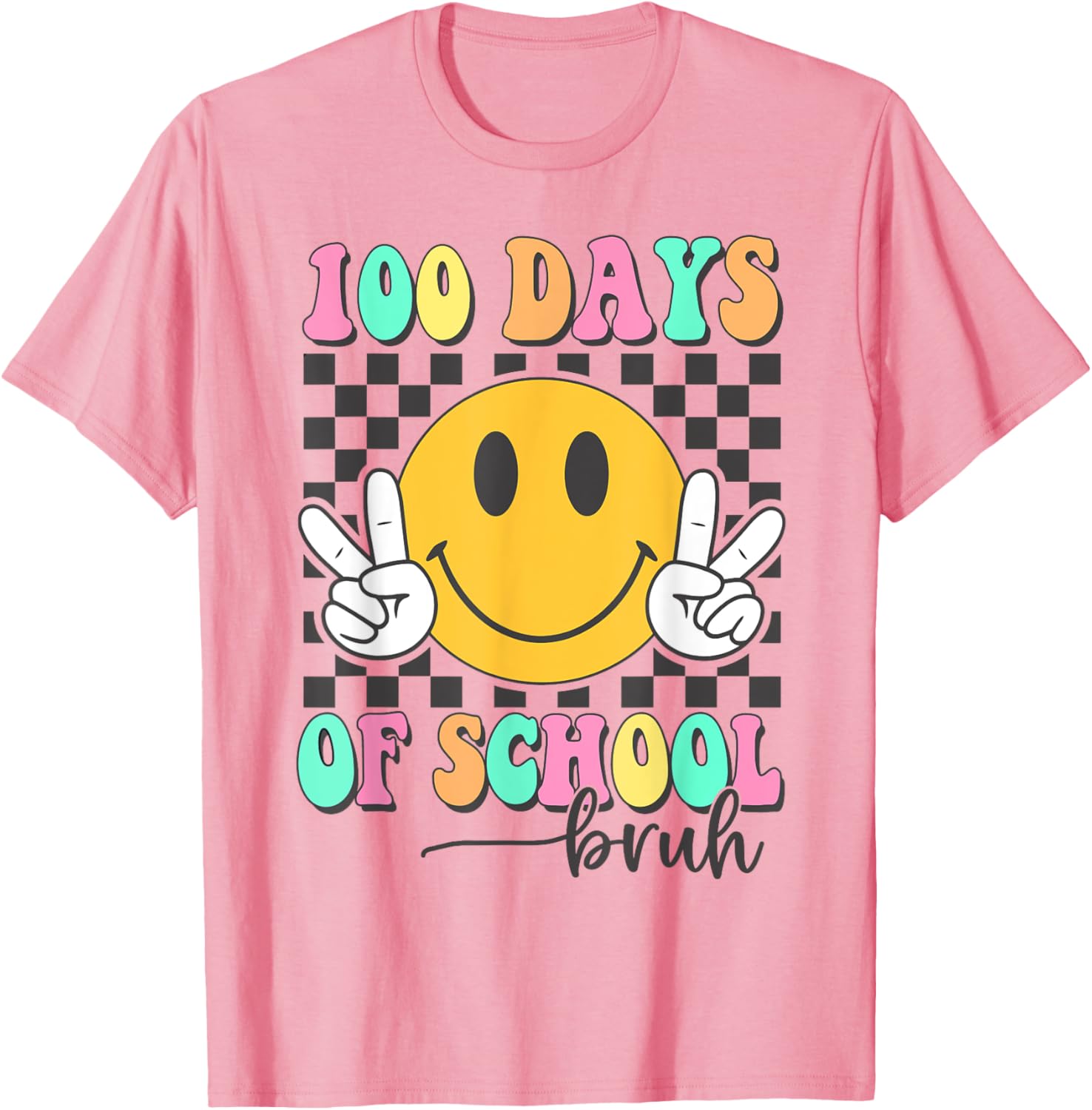 Bruh 100 Days of School T-Shirt for Boys and Girls Fun Celebration Wear - 9