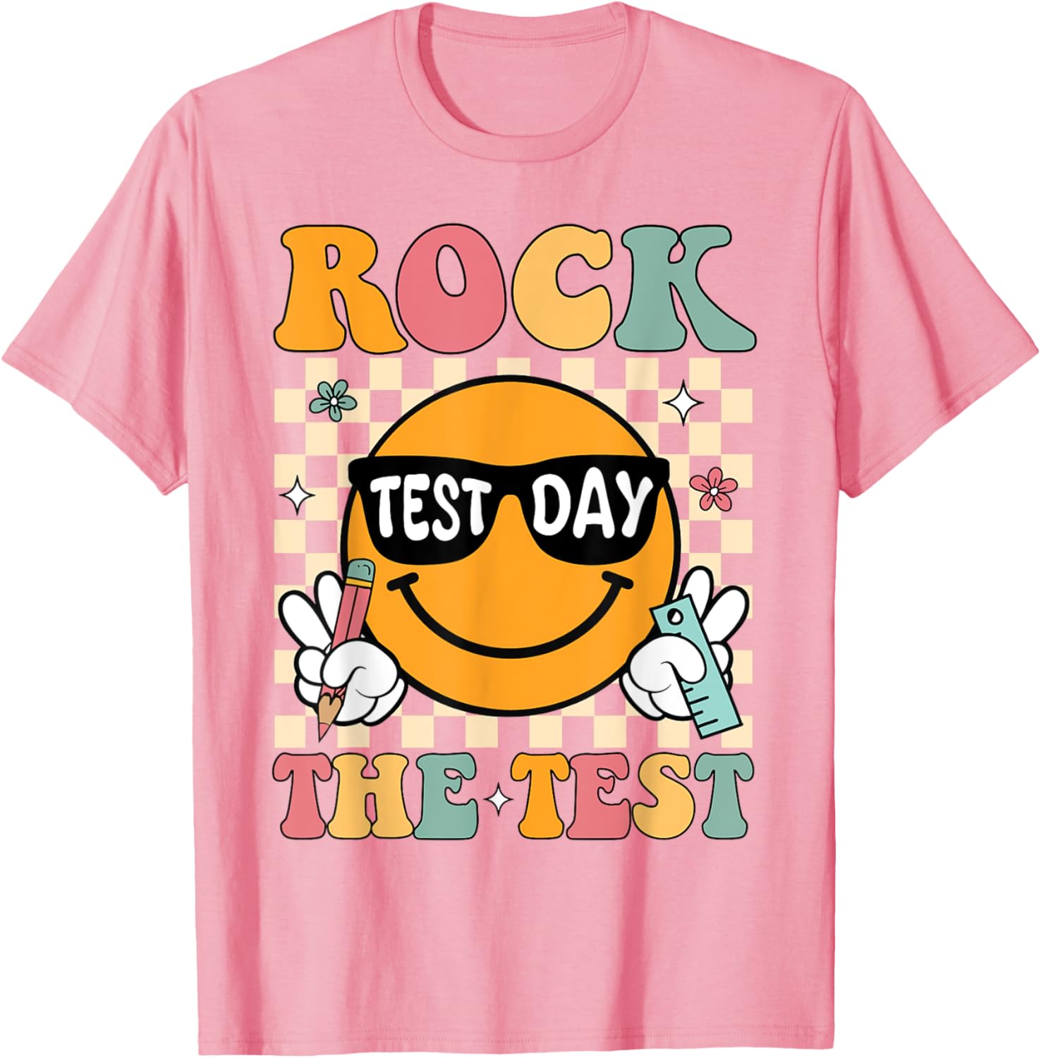 Test Day Rock The Test Teacher T-Shirt Motivational Gift for Educators - 25