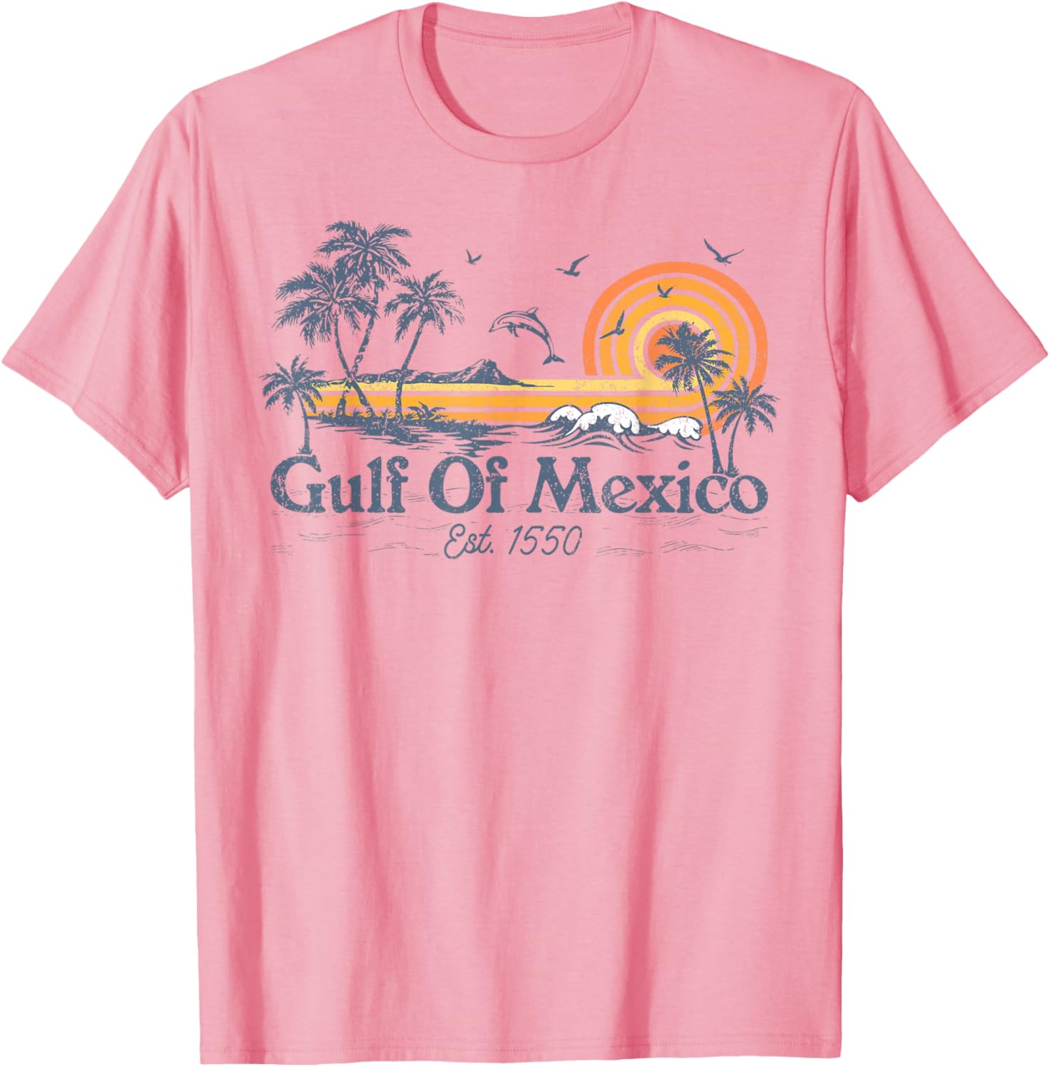 Gulf of Mexico Est 1550 Retro Vintage Beach T-Shirt for Beach Lovers - 12