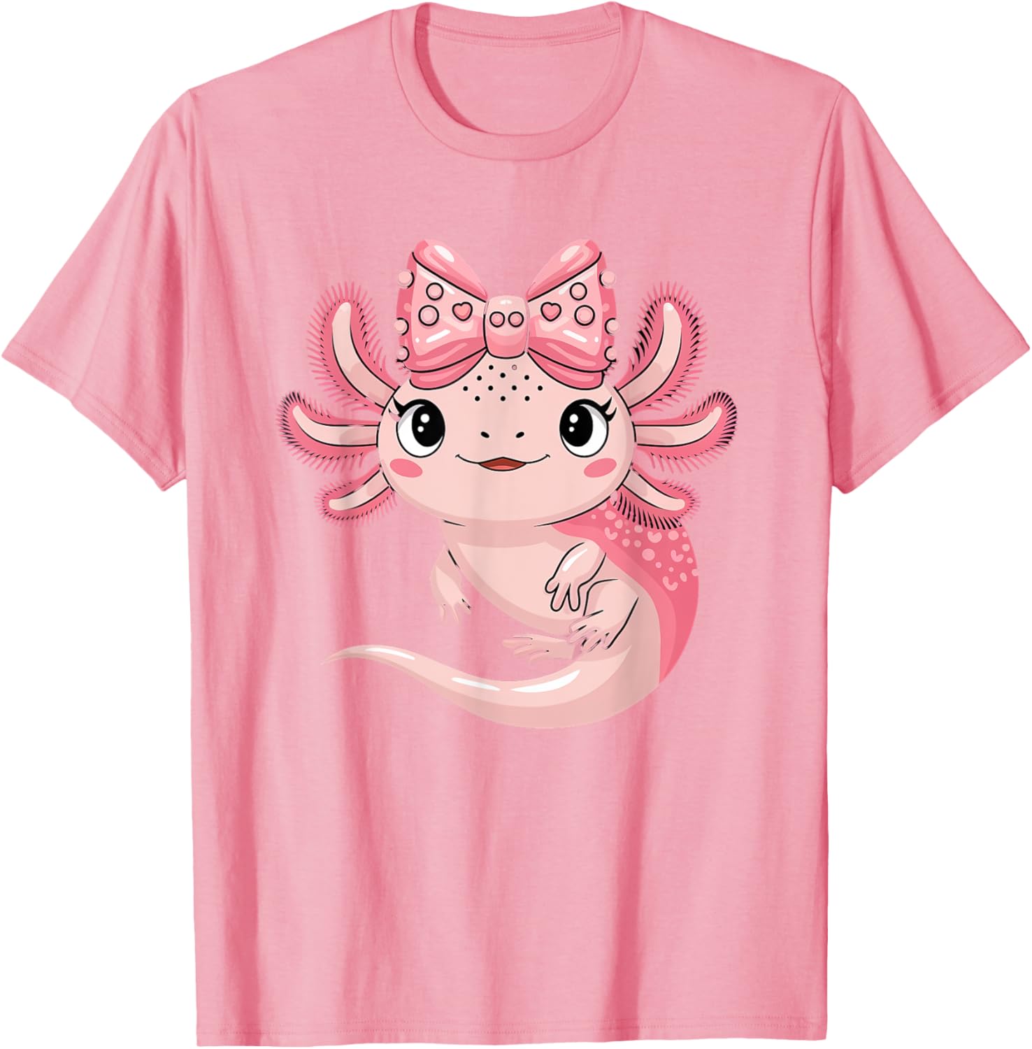 Cute Axolotl Girls Coquette Bow T-Shirt for Axolotl Lovers - 28