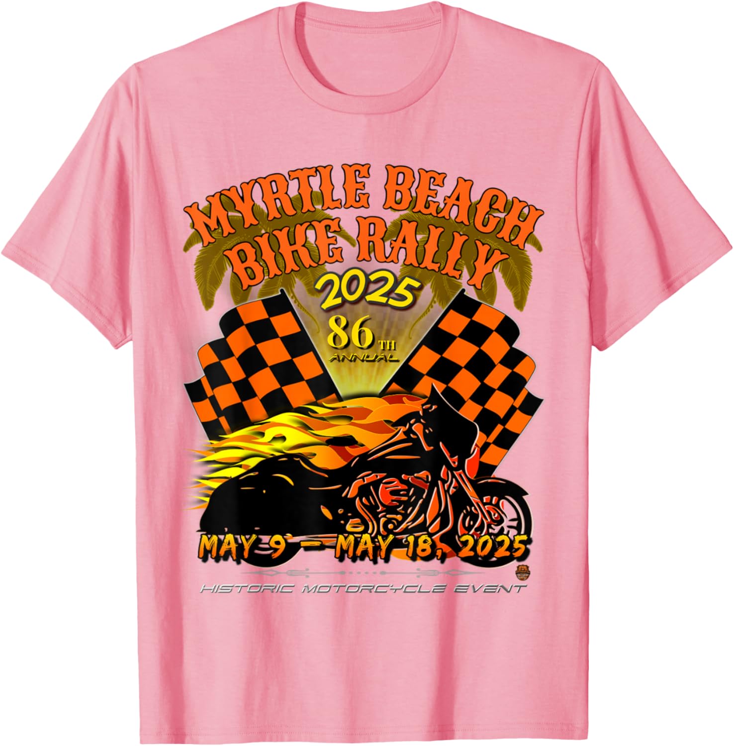 2025 Myrtle Beach Bike Rally Vintage Art T-Shirt for Classic Riders - 1