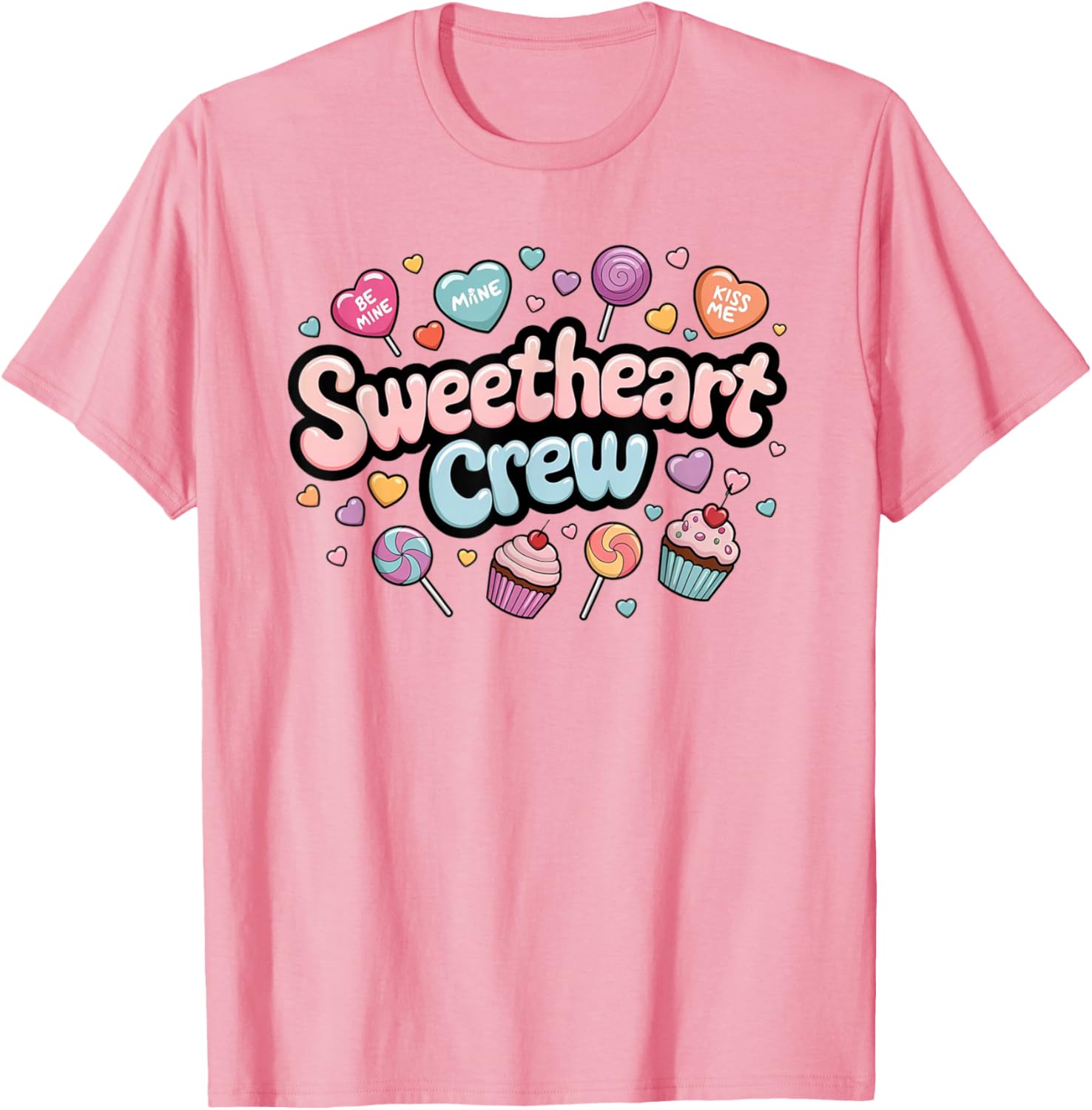 Sweetheart Crew Pastel Candy Cupcake T-Shirt for Fun and Fashion Lovers - 5