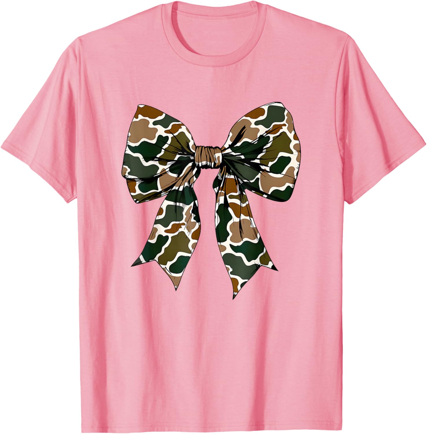 Camo Bow Coquette Duck Hunting T-Shirt for Stylish Outdoor Enthusiasts - 5