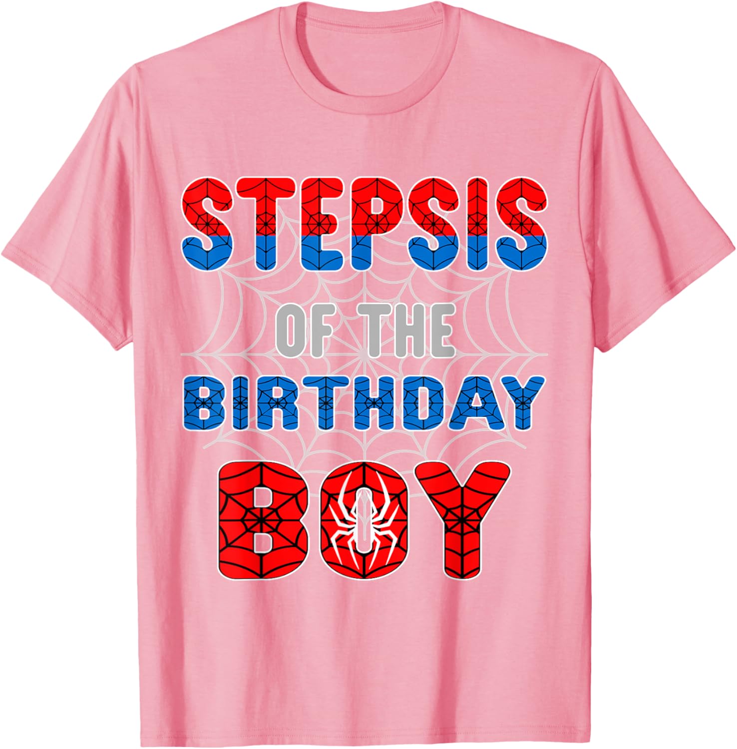 Spider Web Birthday Party T-Shirt for Step Sis of the Birthday Boy - 5