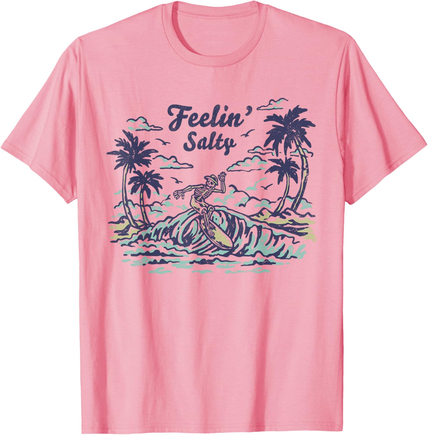 Vintage Wave Retro T-Shirt Feelin' Salty Summer Beach for Men & Women - 12