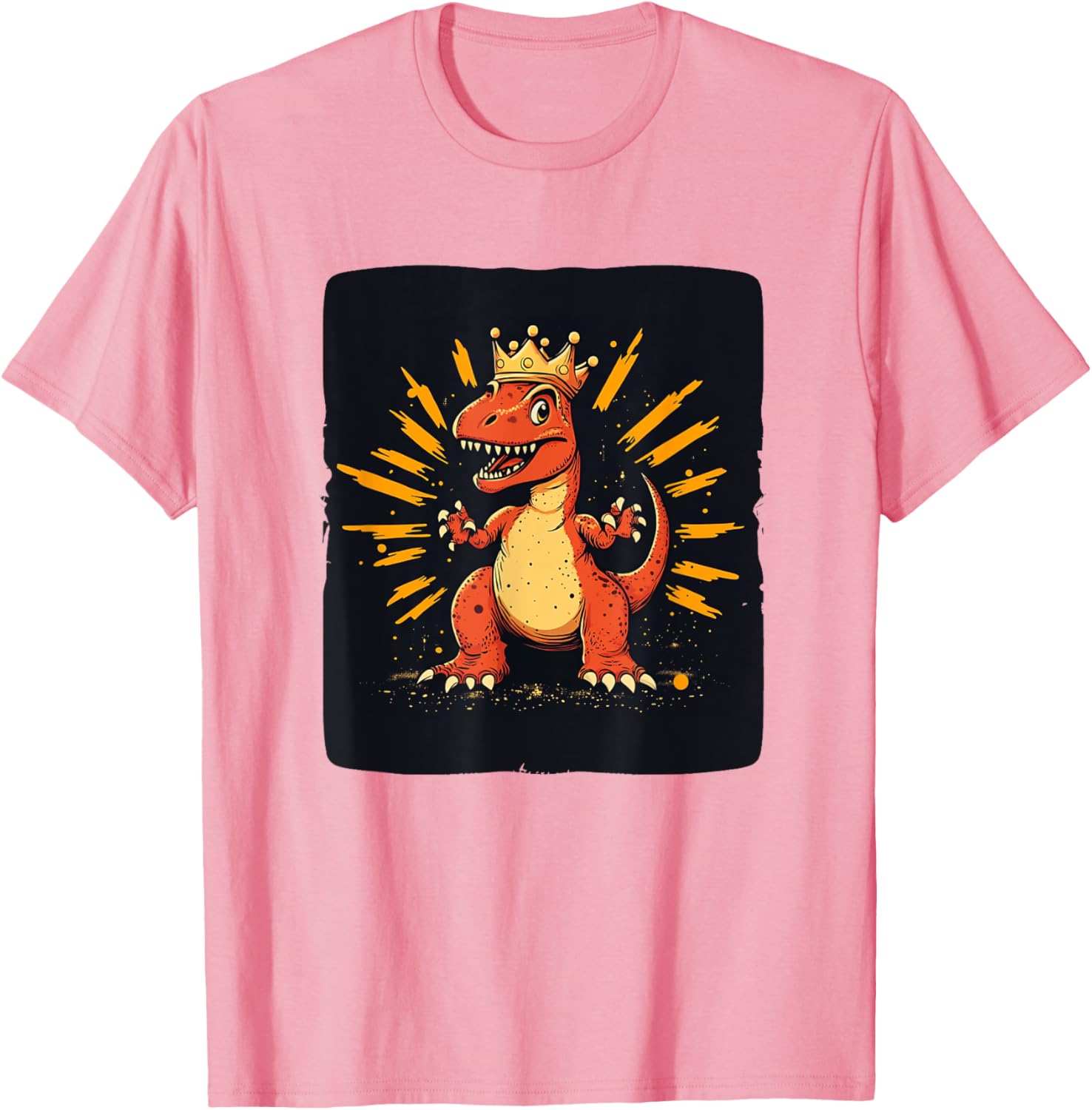 Cool Red Dinosaur Costume T-Shirt with Crown for King Lovers - 12