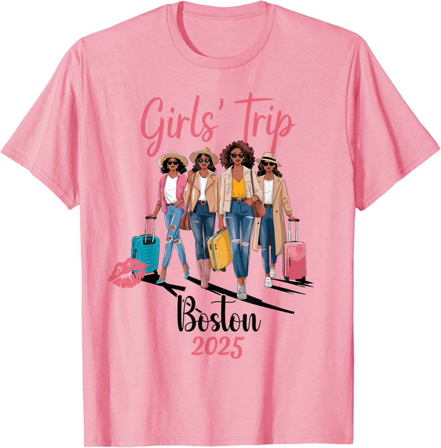 Black Girls Trip Boston 2025 Birthday Melanin Queen T-Shirt for Women - 6