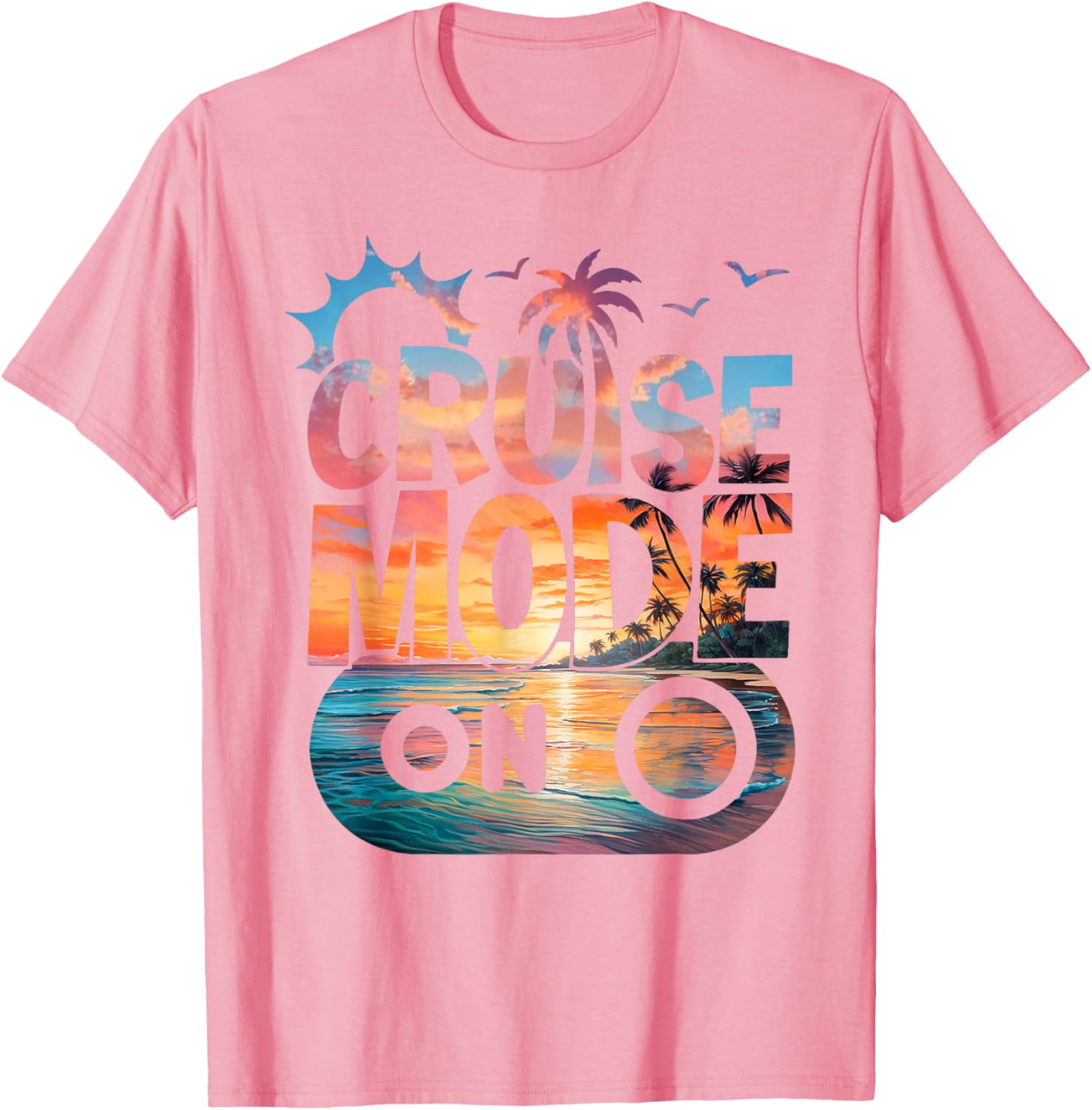 Cruise Mode On Tropical Sunset Family T-Shirt for Fun Vacation Vibes - 21