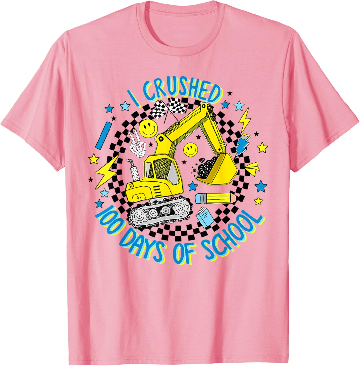 Cool Excavator Boys T-Shirt for 100 Days of School Celebration - 8