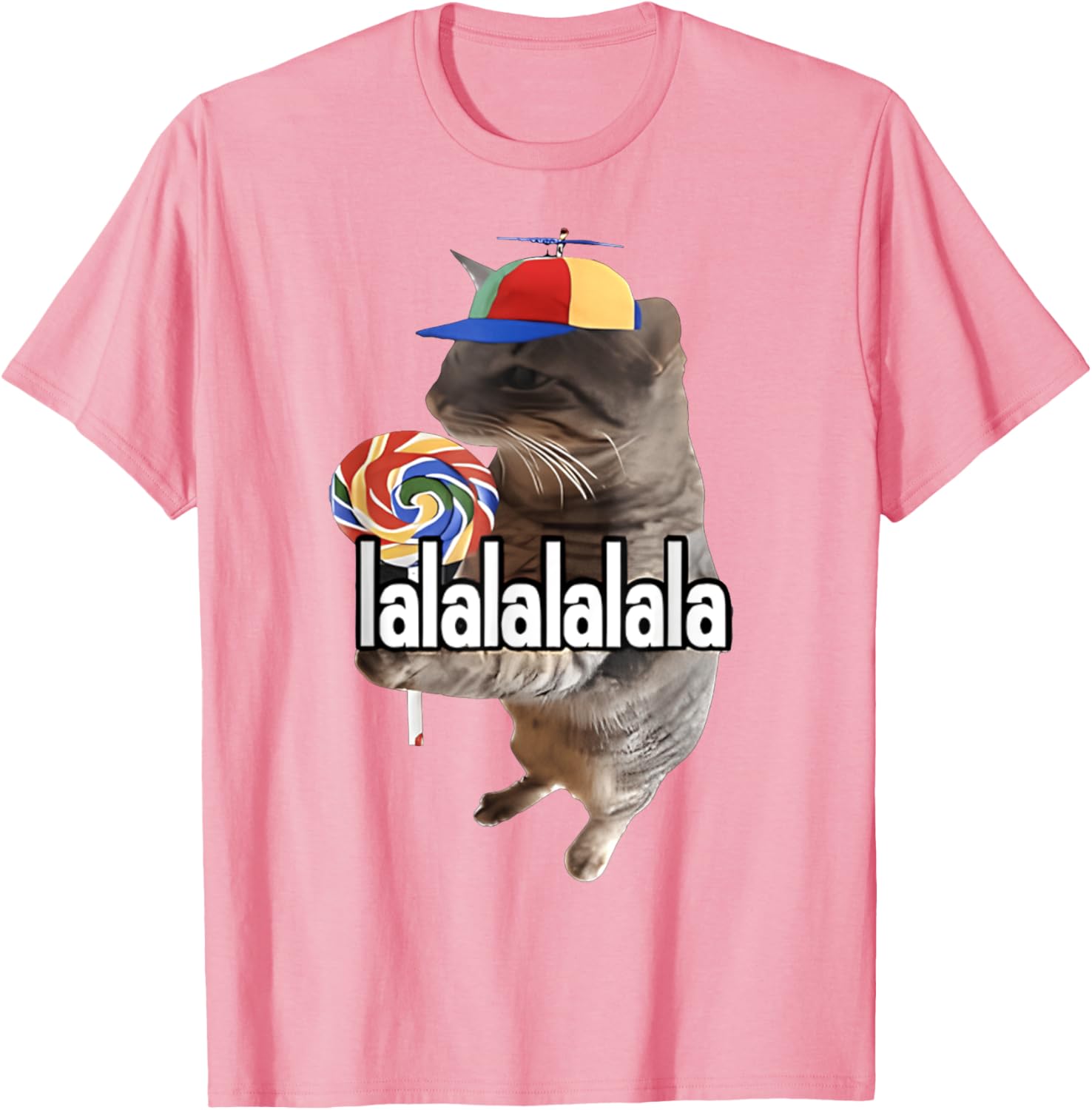 Silly Cat with Lollipop Funny Meme T-Shirt for Men, Women, Kids - 9