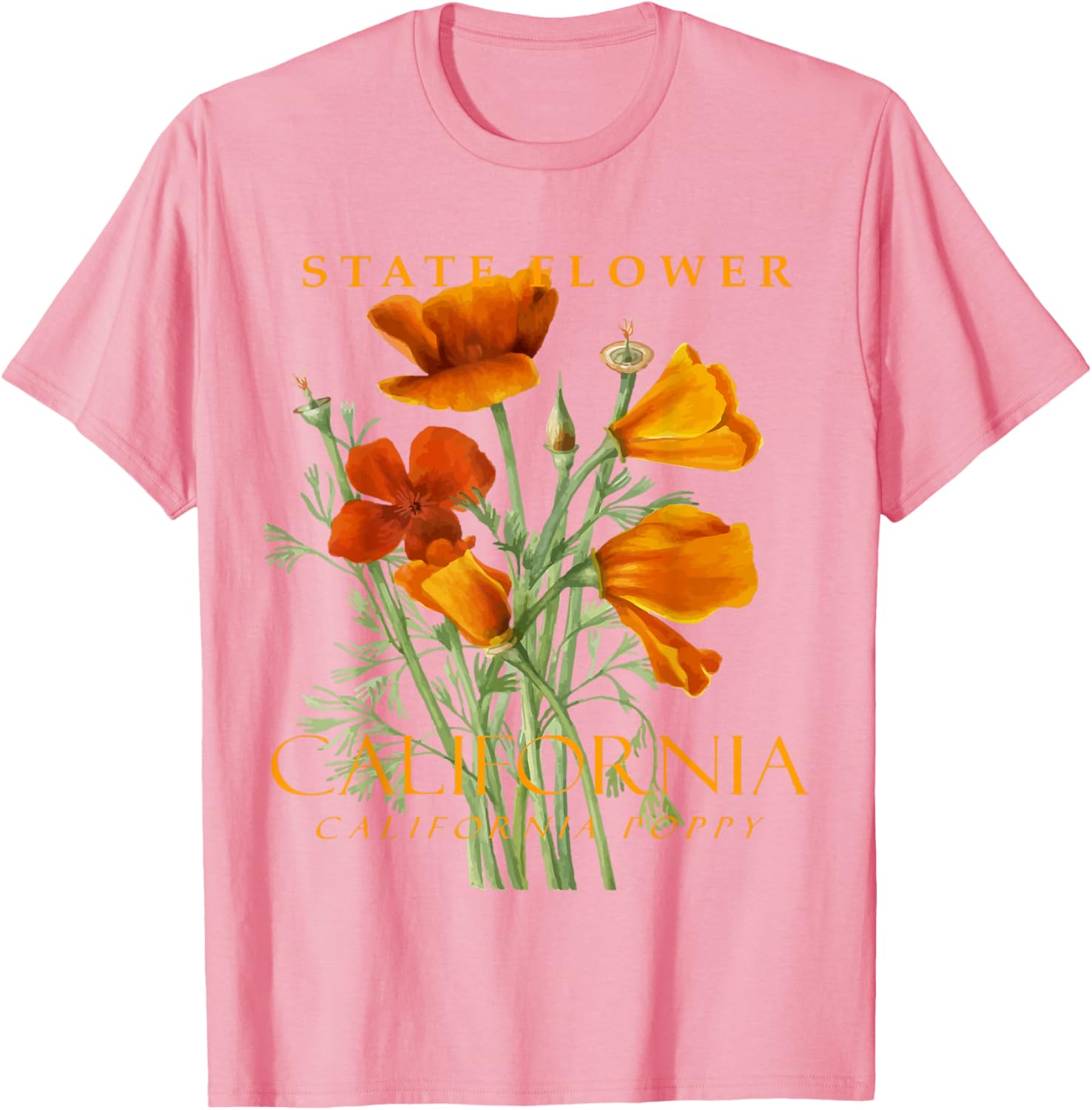 California Poppy T-Shirt for Nature Lovers - Stylish Floral Apparel - 8