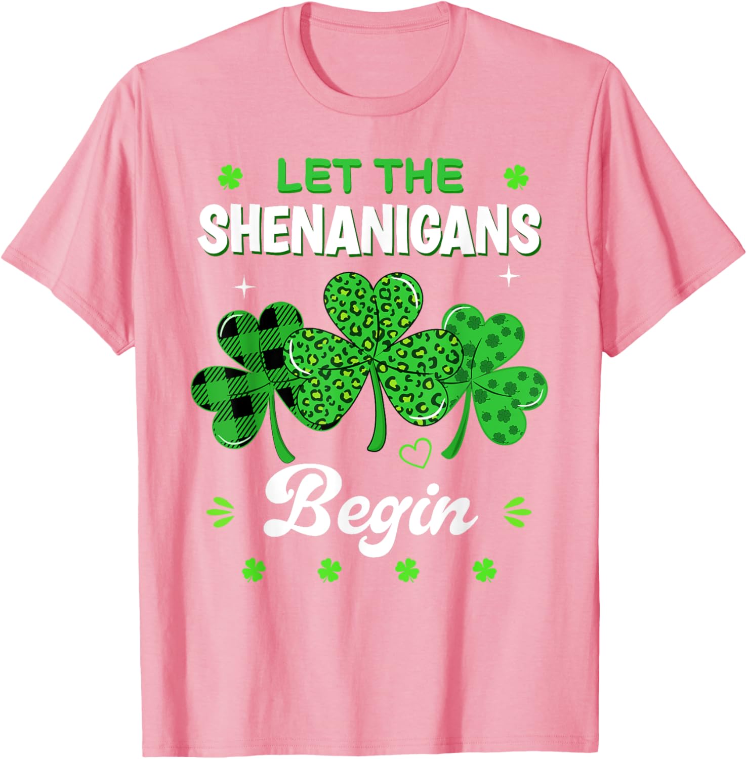 St Patricks Day Shamrock Leopard Print T-Shirt for Men and Women - 12