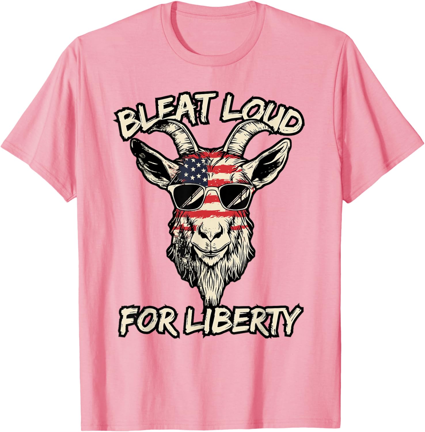 Cool American Goat in Sunglasses USA Flag T-Shirt for Patriotic Style - 7
