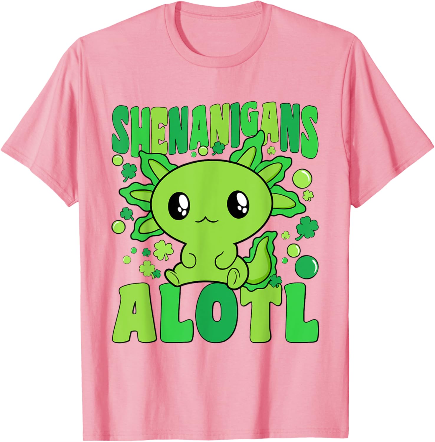 Cute Axolotl St Patricks Day T-Shirt for Kids - Fun Alotl Design - 27