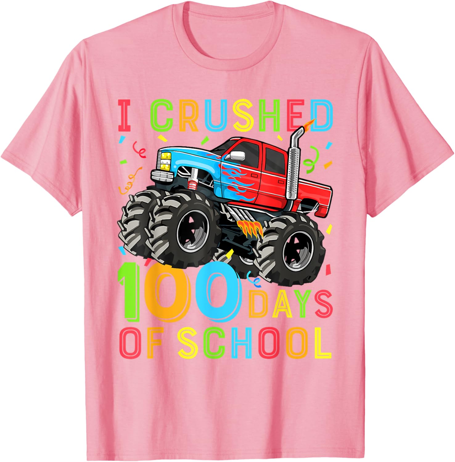 100 Days of School Monster Truck Shirt for Boys Fun 100th Day Outfit - 1