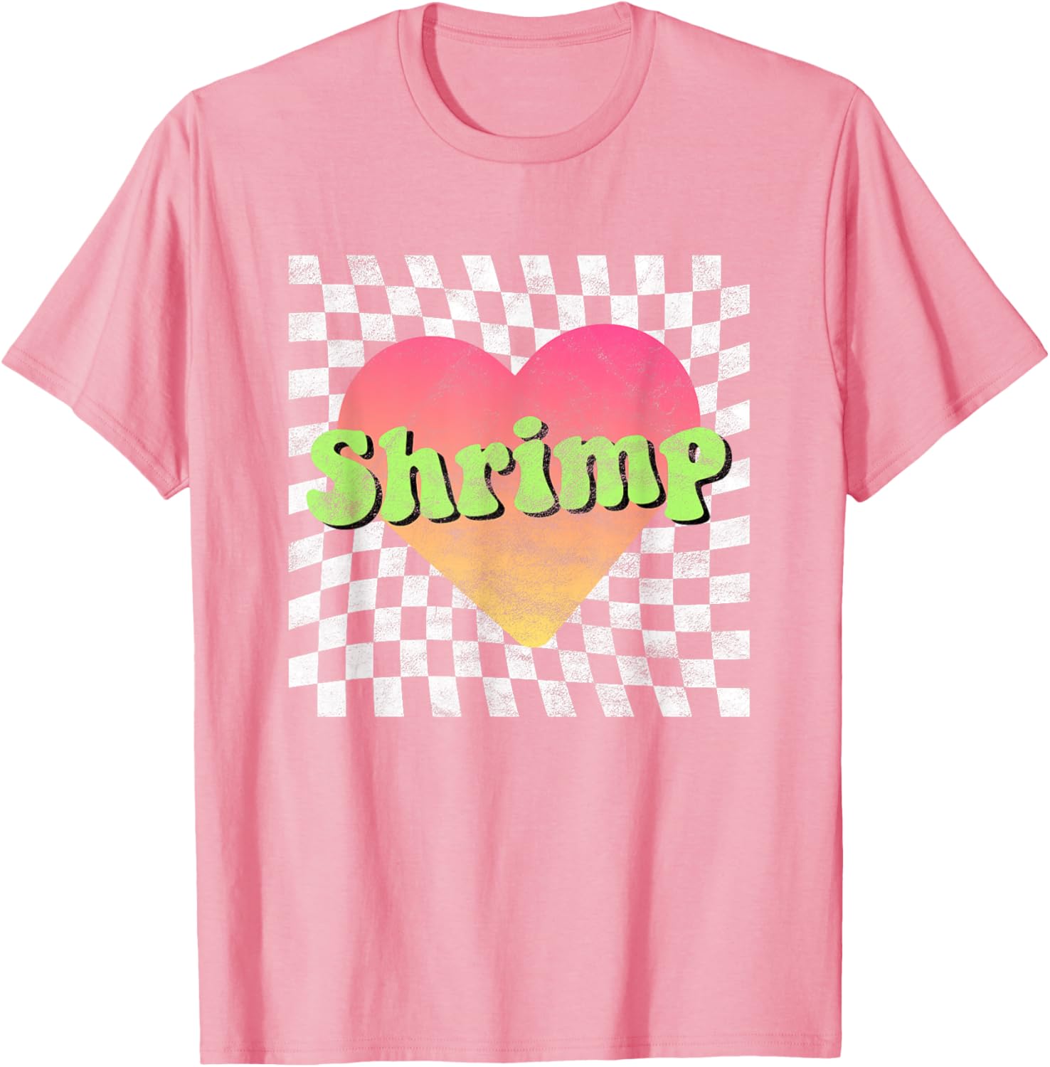 Vintage Retro Shrimp Lover Heart T-Shirt for Seafood Fans - 11