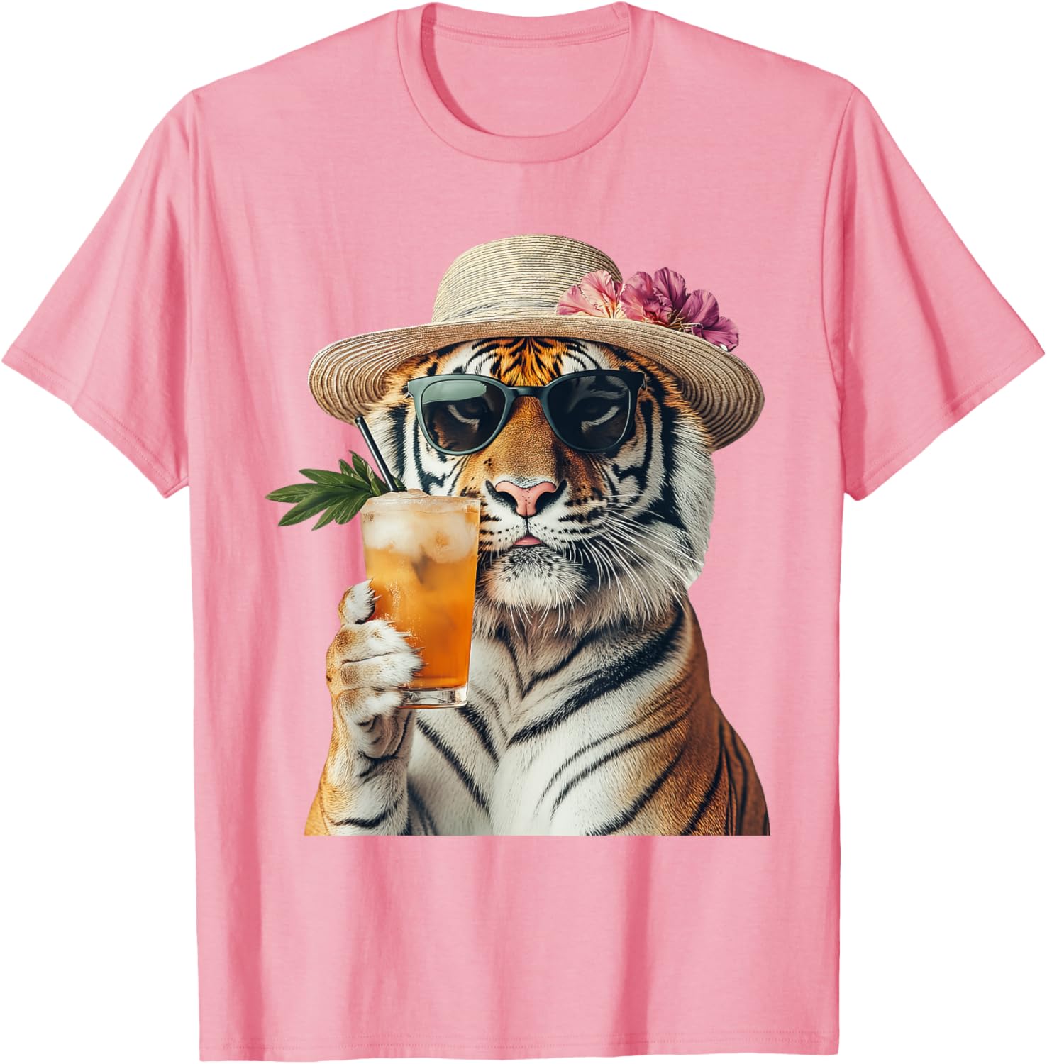 Stylish Tiger Cocktail T-Shirt for Fun Casual Wear and Unique Style - 7