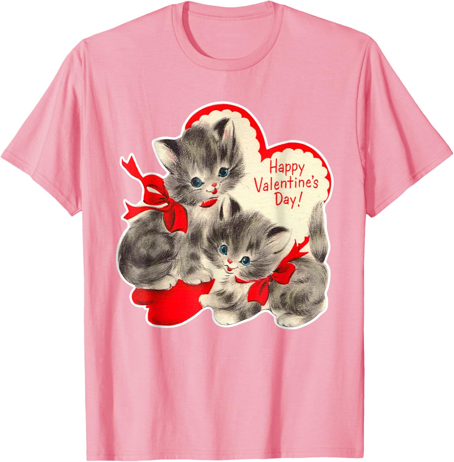 Vintage Valentine's Day Cat T-Shirt Retro Kitten Love Top for Pet Lovers - 20