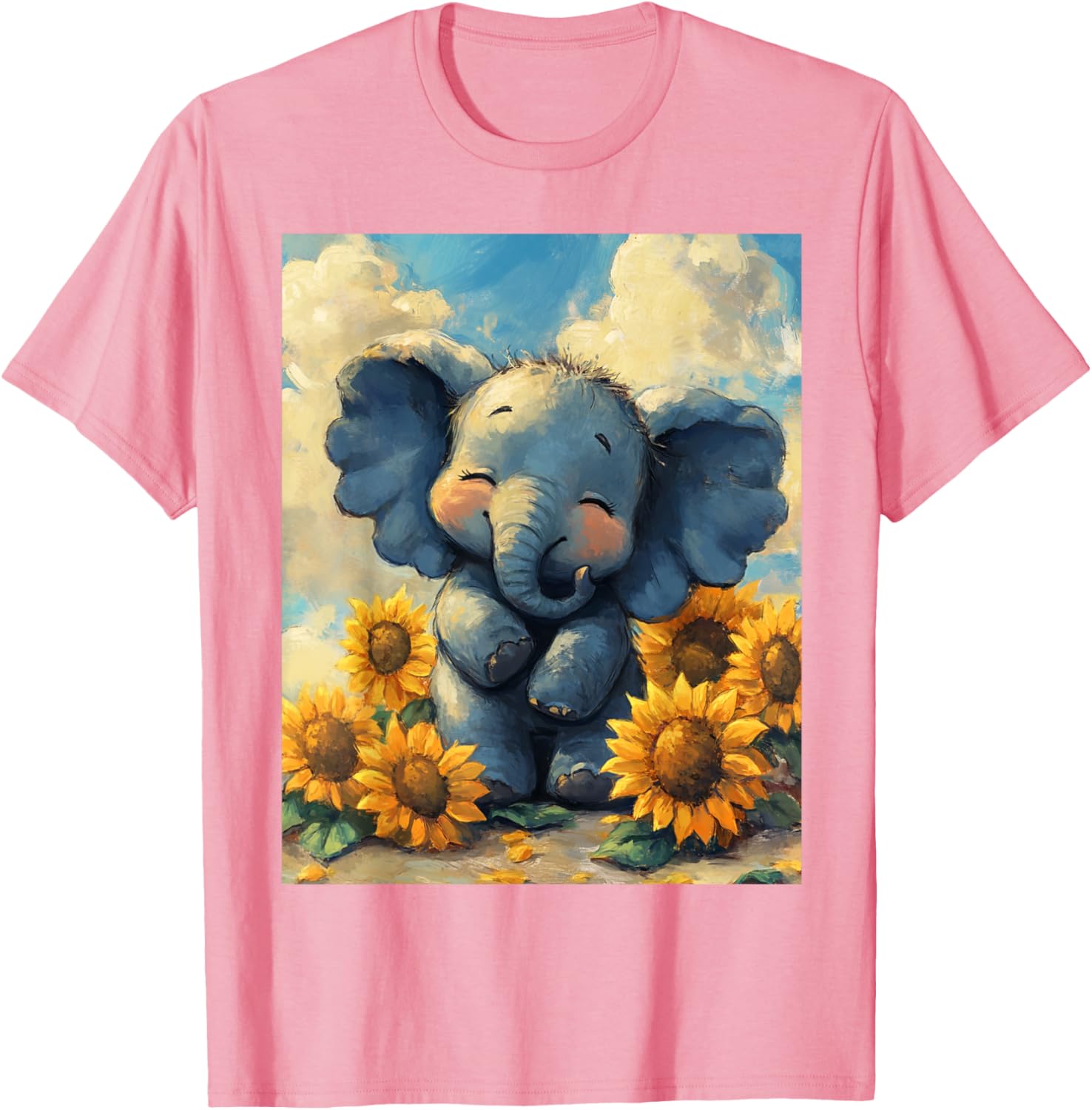 Adorable Sunflower Elephant T-Shirt for Kids - Perfect for Boys and Girls - 1