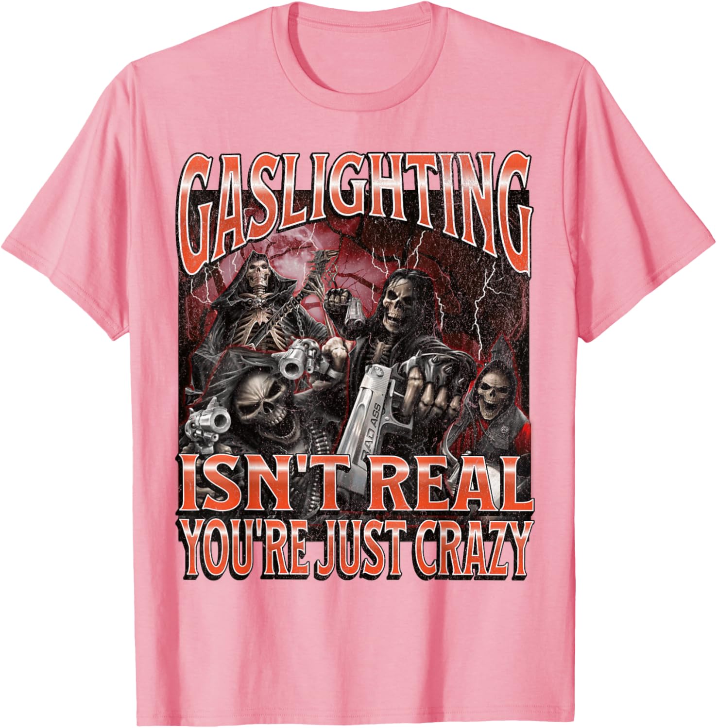 Funny Gaslighting Skeleton Meme T-Shirt for Unique Style Lovers - 4