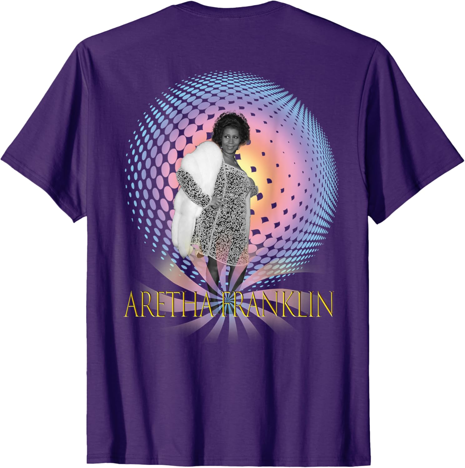 Aretha Franklin Back Printed T-Shirt for Music Lovers and Fans - 27