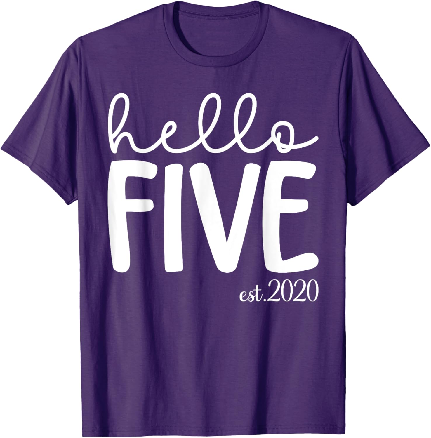 Hello Five 5th Birthday T-Shirt for Girls Age 5 Cute Gift Idea - 1
