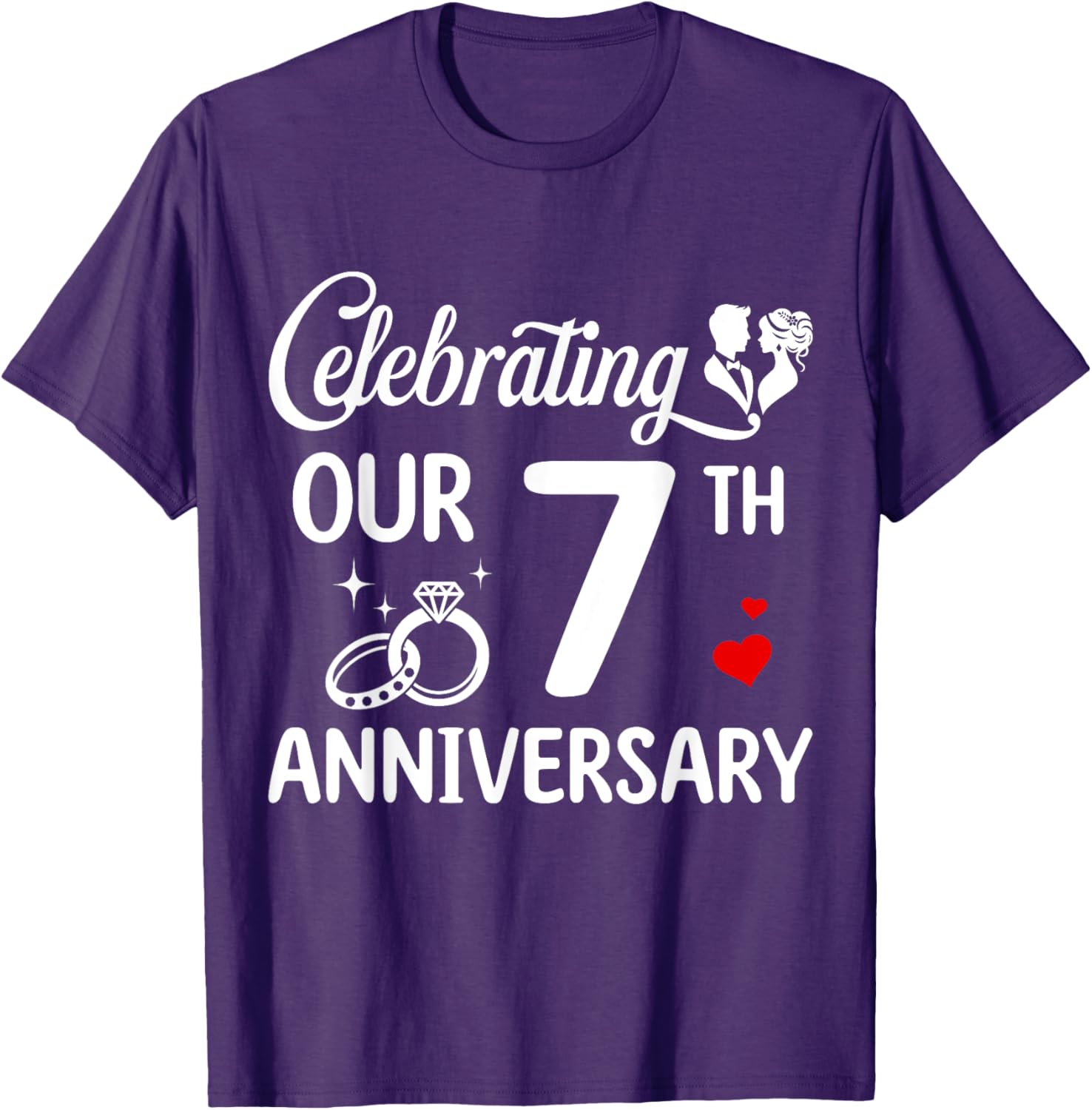 Celebrate 7 Years of Love with Our Anniversary T-Shirt for Couples - 7