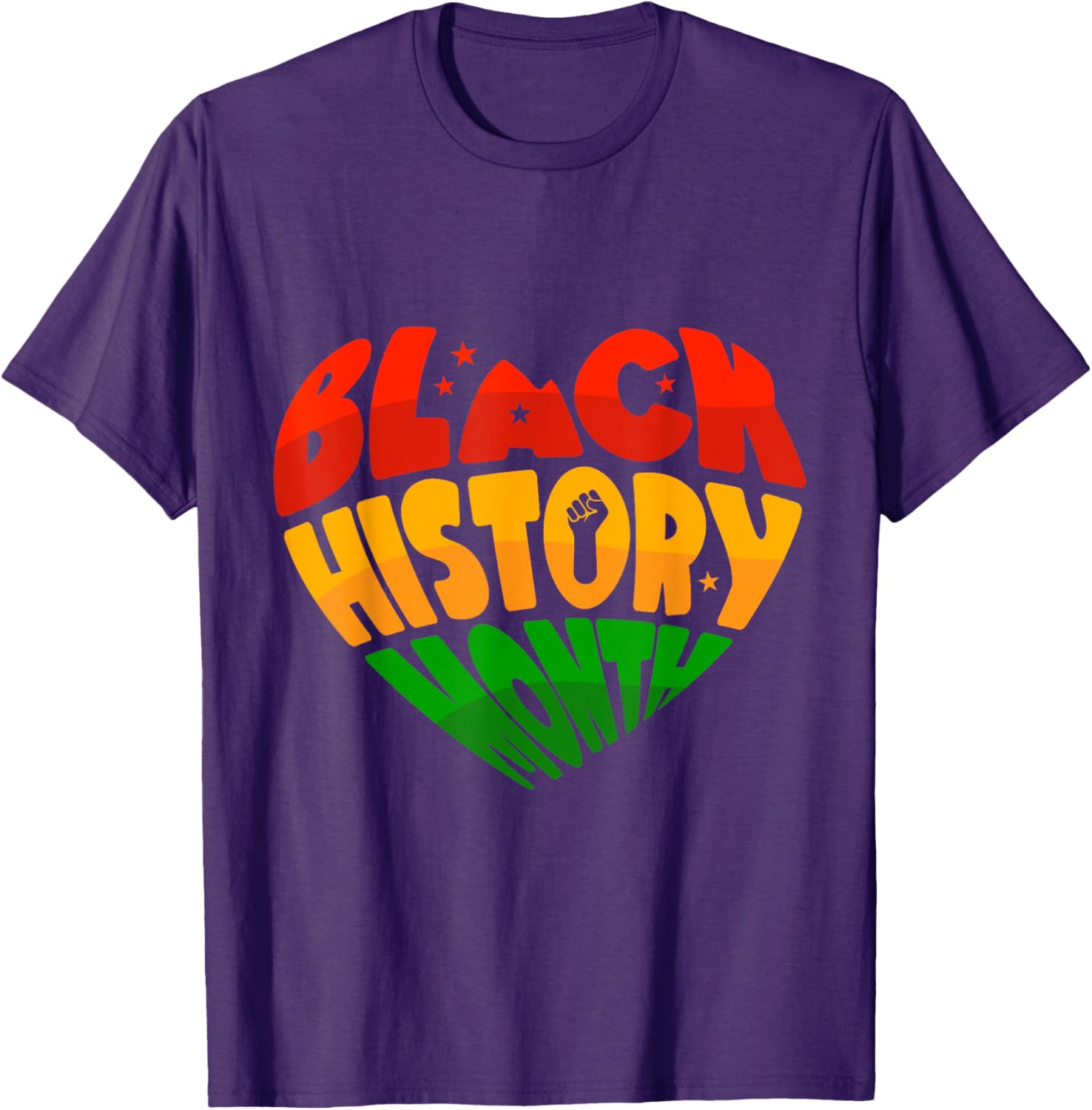 Celebrate Black History Month Heart & Fist T-Shirt for Women, Men & Kids - 7