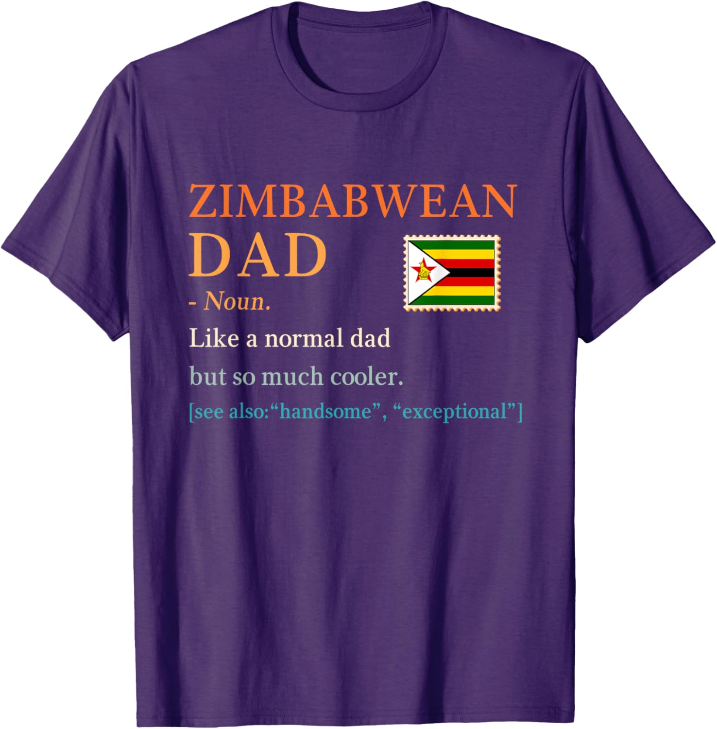 Zimbabwean Dad Definition T-Shirt with Flag for Father's Day Gift - 2