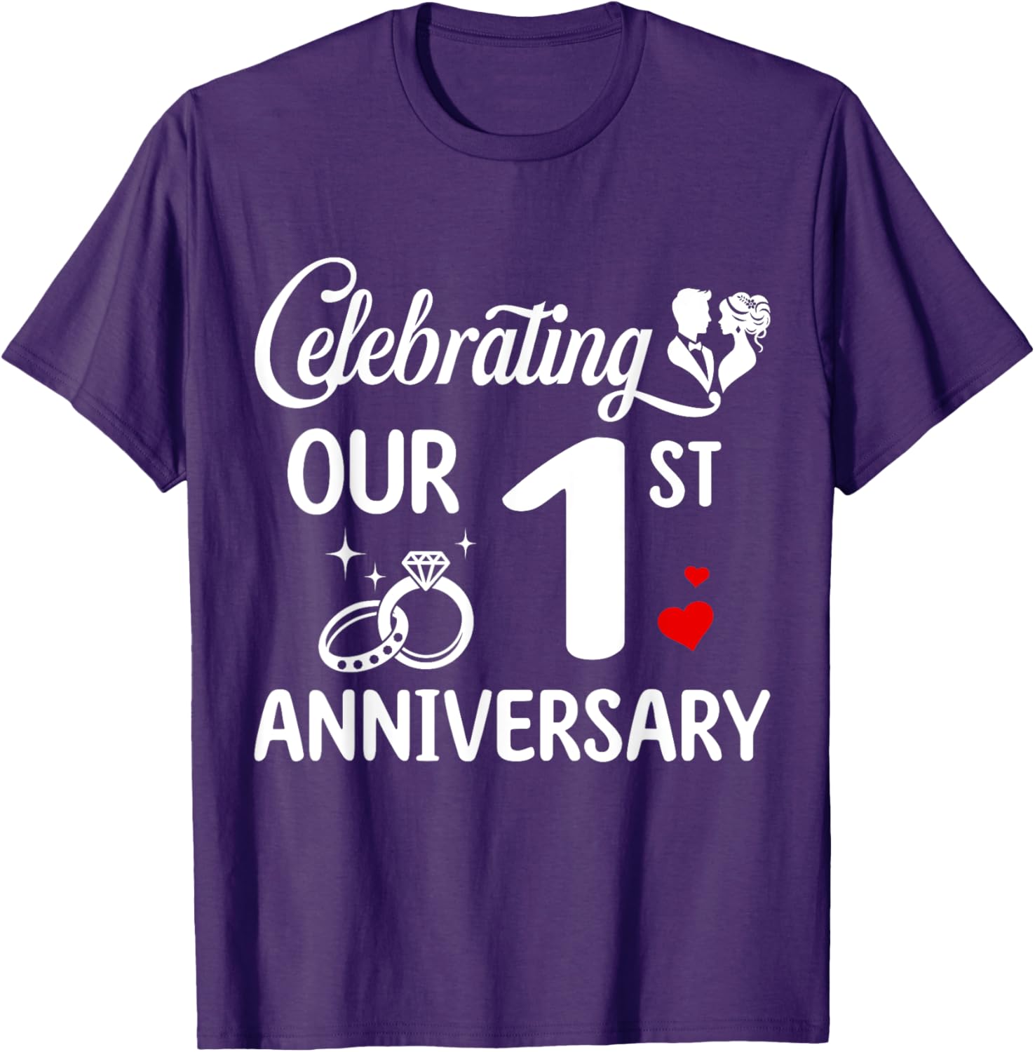 1st Wedding Anniversary T-Shirt for Couples - Celebrate Love in Style - 7