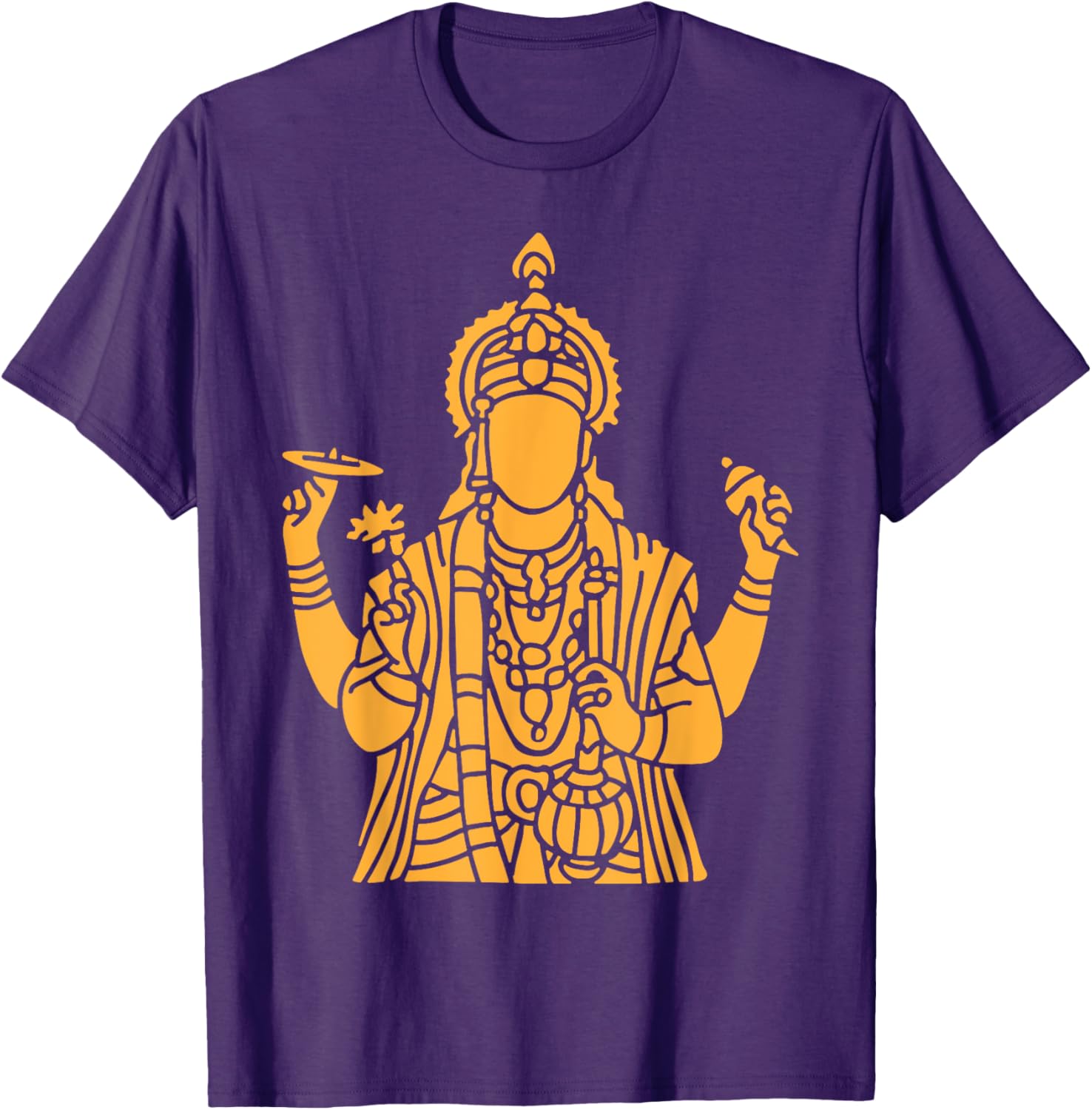 Vishnu Narayana Silhouette T-Shirt for Divine Pooja and Spiritual Wear - 28