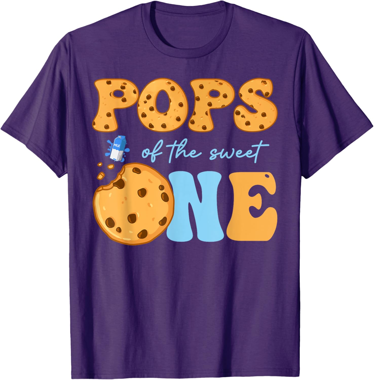 Cute Cookies and Milk Birthday Party T-Shirt for Kids and Teens - 8