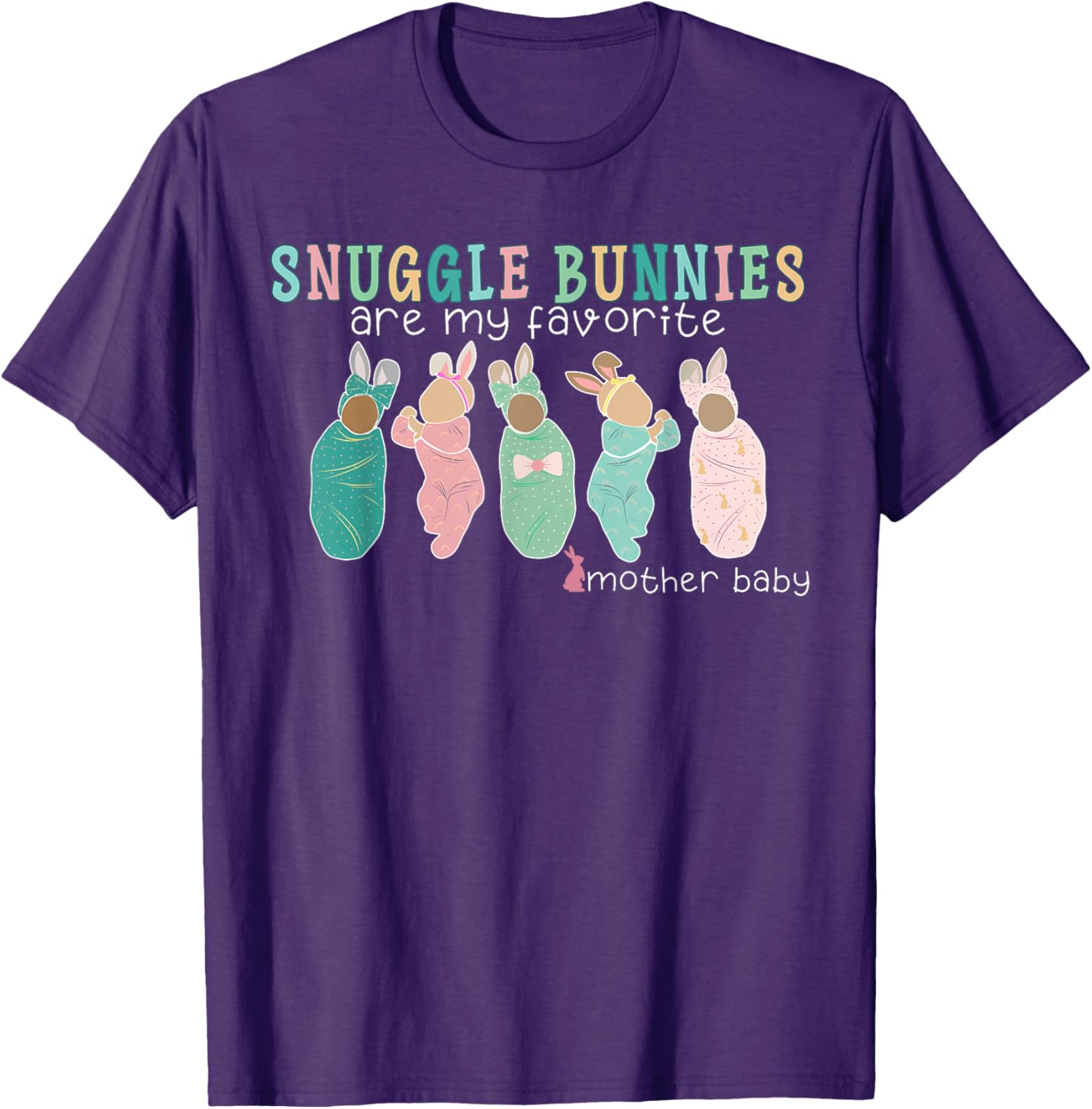 Snuggle Bunnies Mother Baby Nurse Easter T-Shirt for Celebratory Comfort - 7