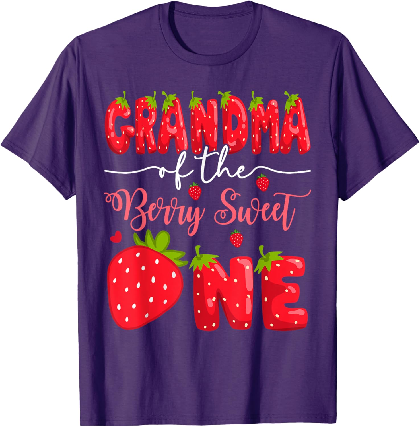 Adorable Grandma of the Berry Sweet One 1st Birthday Strawberry T-Shirt - 12