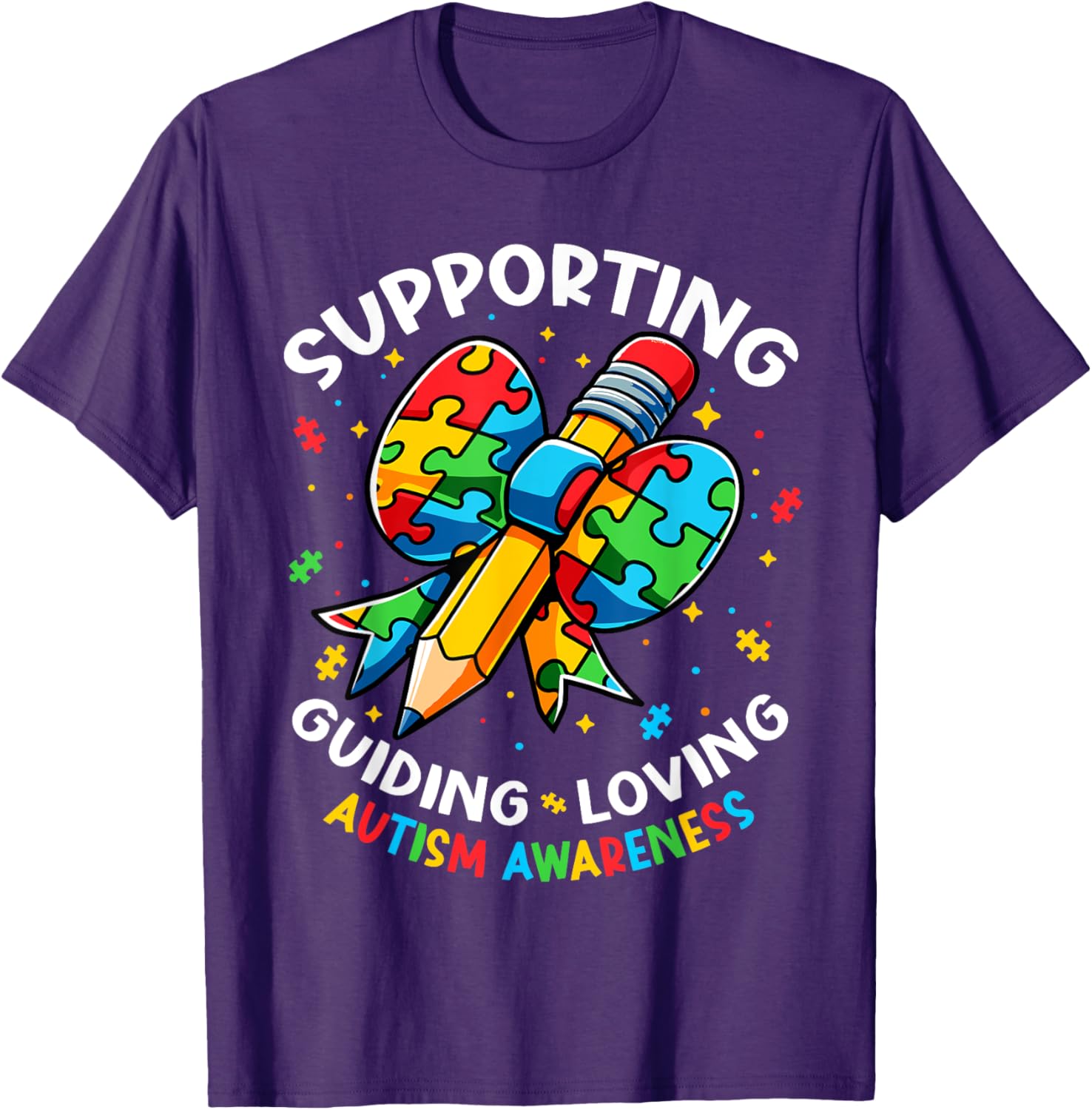 Autism Awareness Teacher Support Guide Love Design T-Shirt for Educators - 5