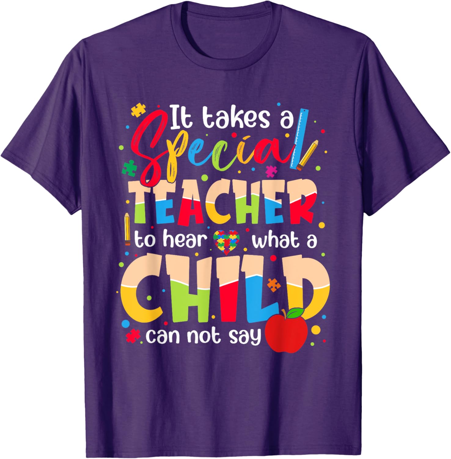 Autism Awareness T-Shirt for Kids It Takes A Special Teacher Design - 7