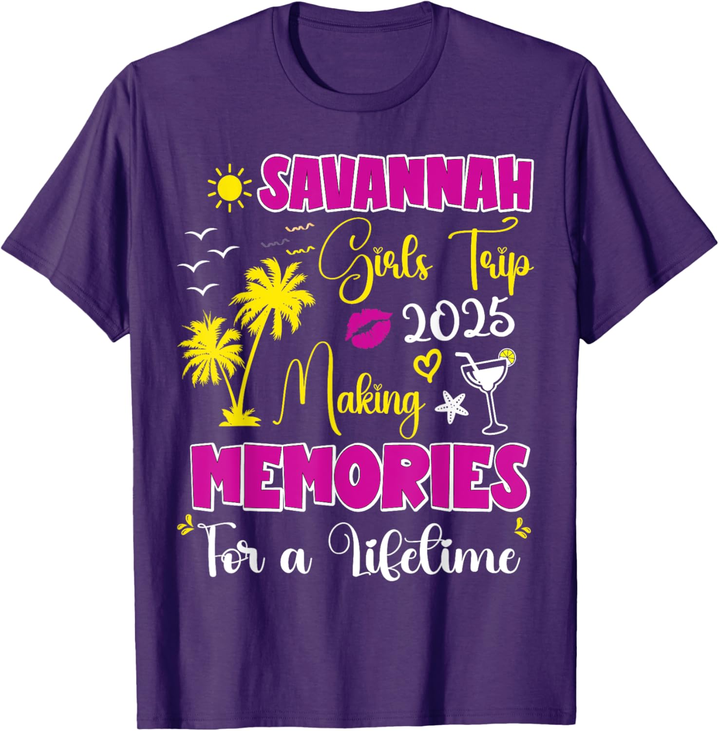 Savannah Girls Trip 2025 Summer Vacation T-Shirt for Women - 10