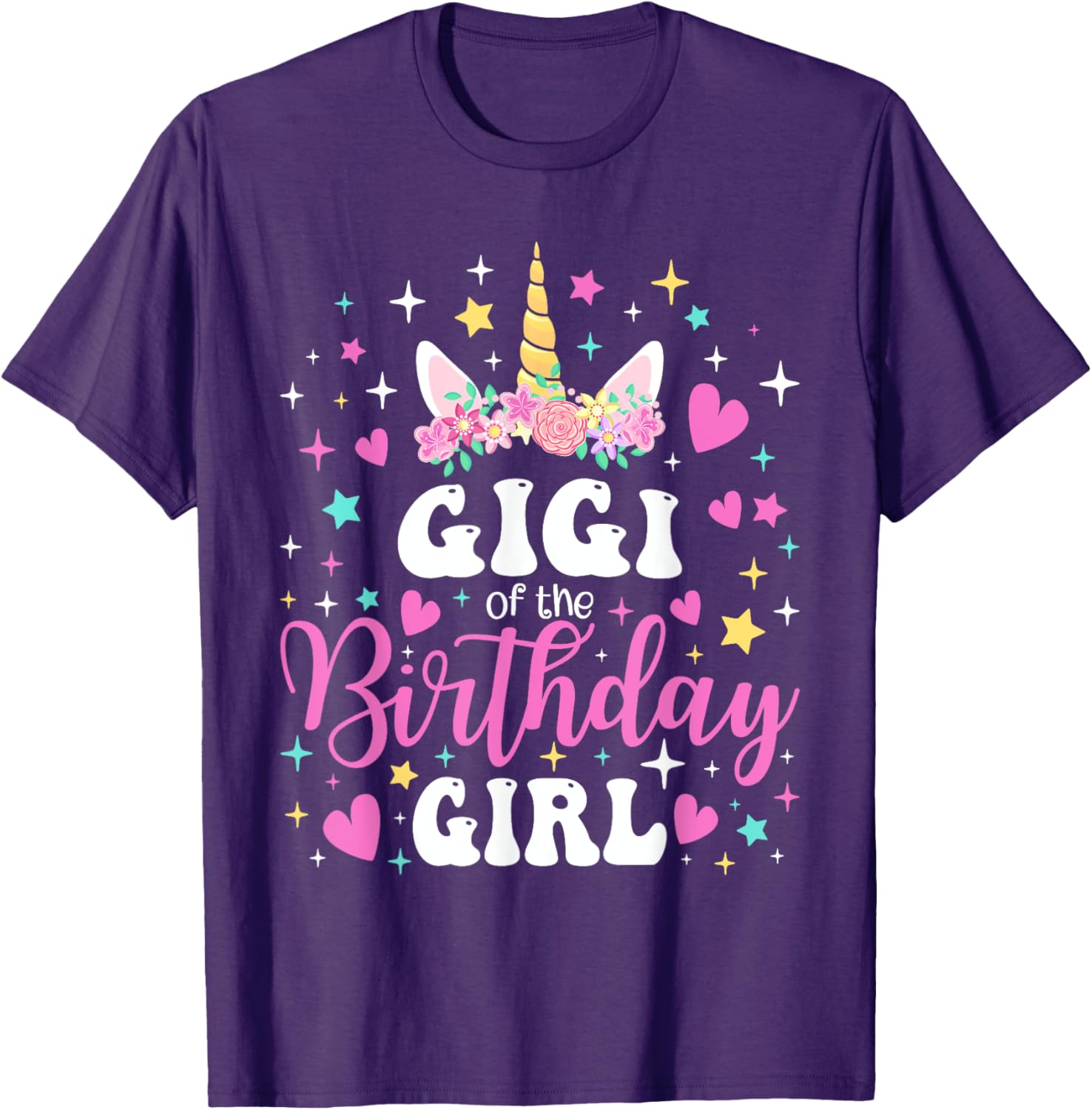 Unicorn Gigi Birthday Girl Family Matching Party Tee for Kids and Adults - 6