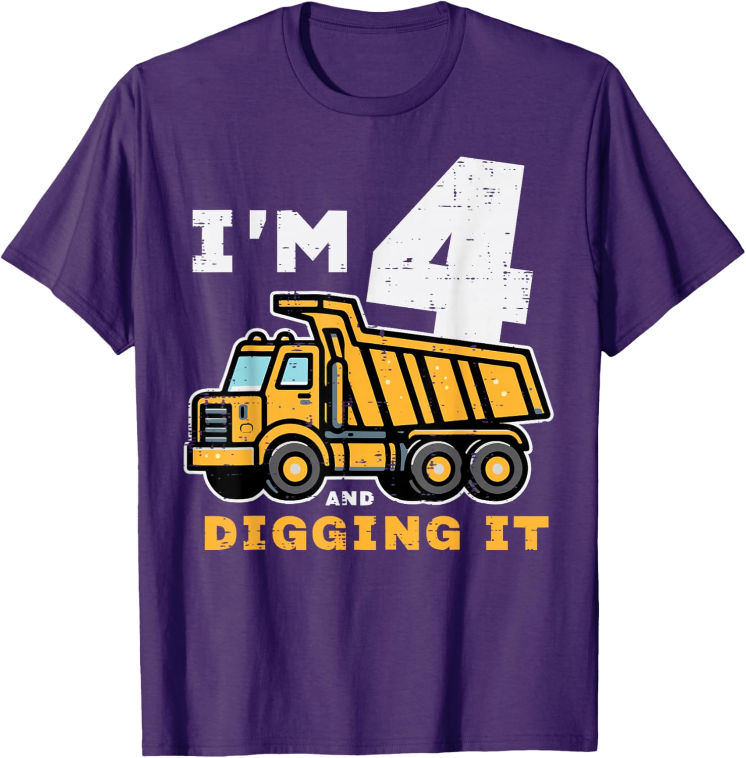 Cute 4th Birthday Dump Truck T-Shirt for Kids - Digging It Design - 17
