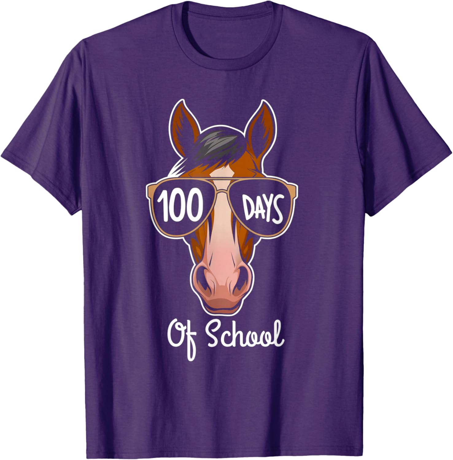 100th Day of School Cool Horse T-Shirt for Kids 100 Days Smarter - 3