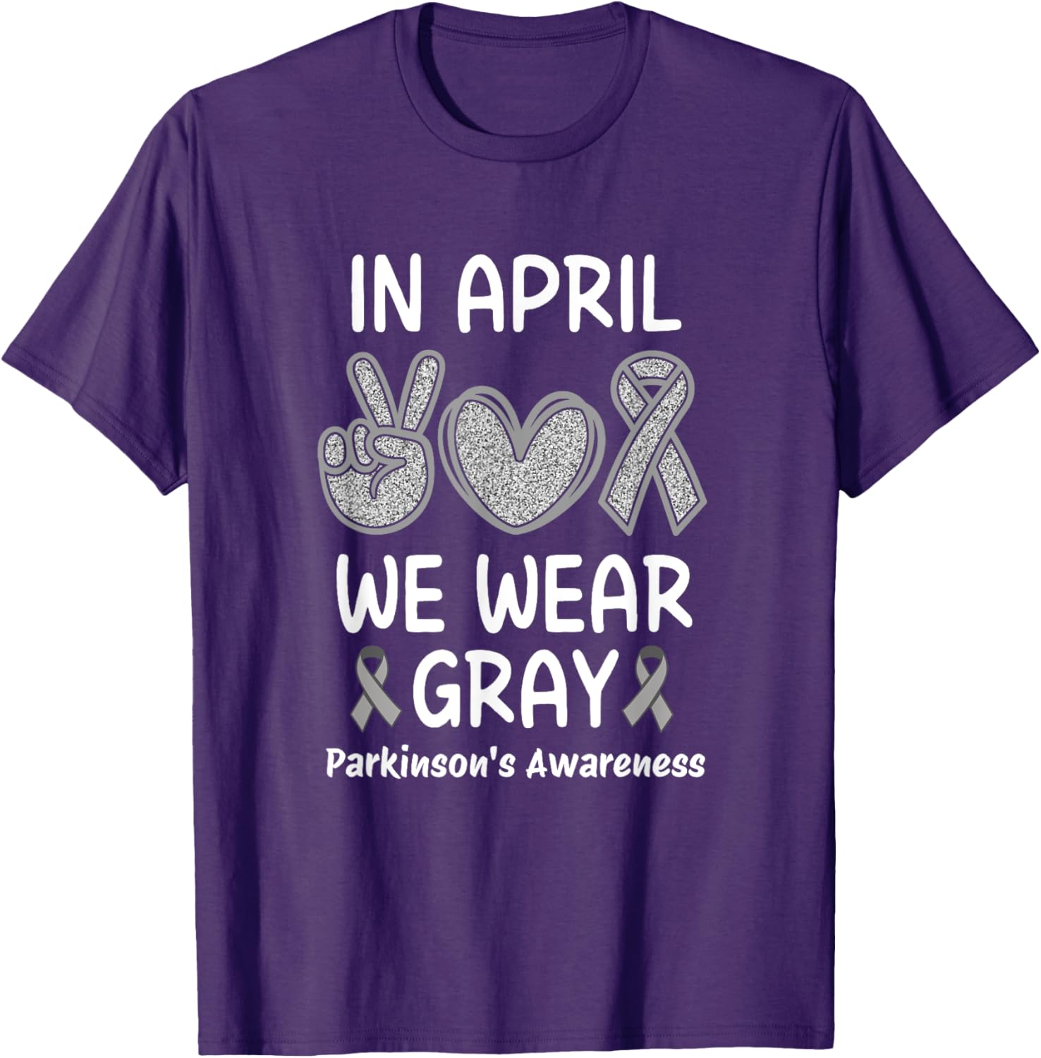 April Gray Parkinson's Awareness Ribbon T-Shirt for Support and Style - 4