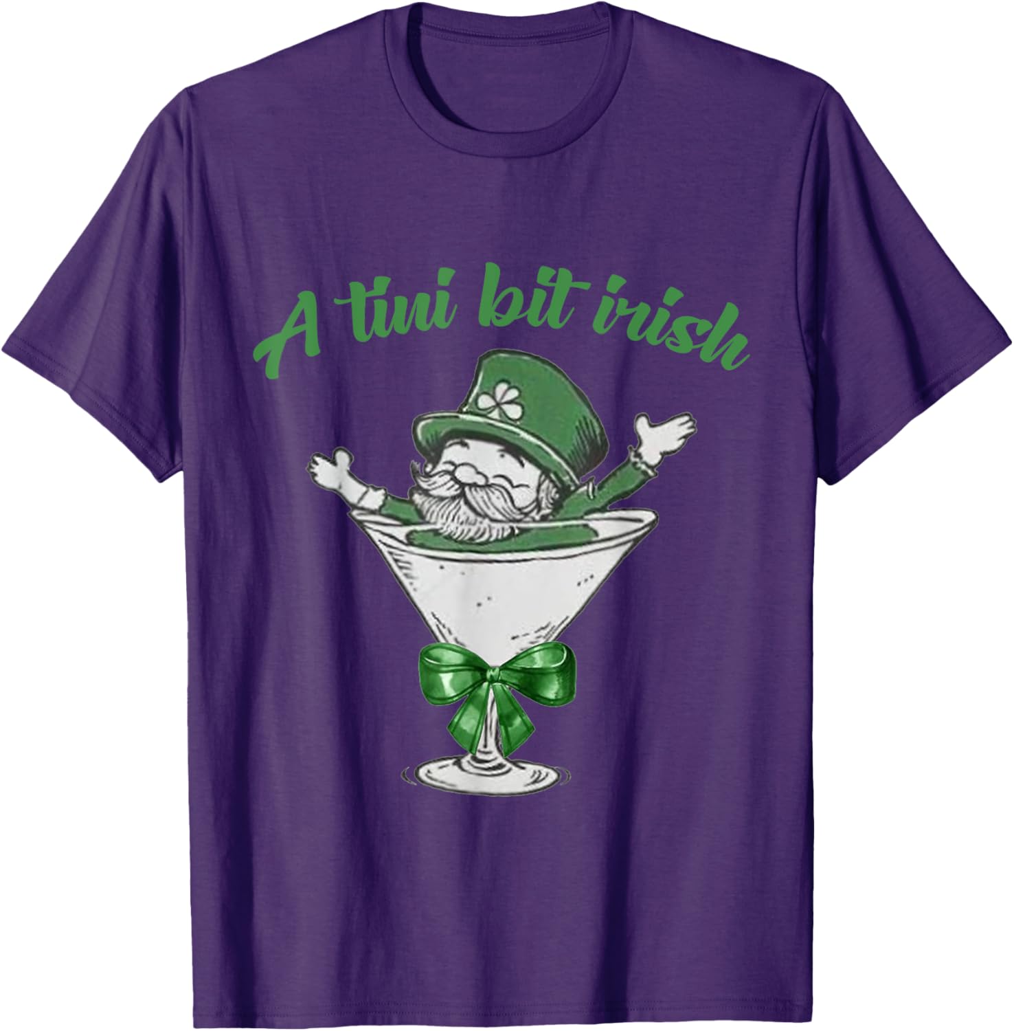 A Tini Bit Irish Leprechaun Martini St Patrick's Day T-Shirt - 5