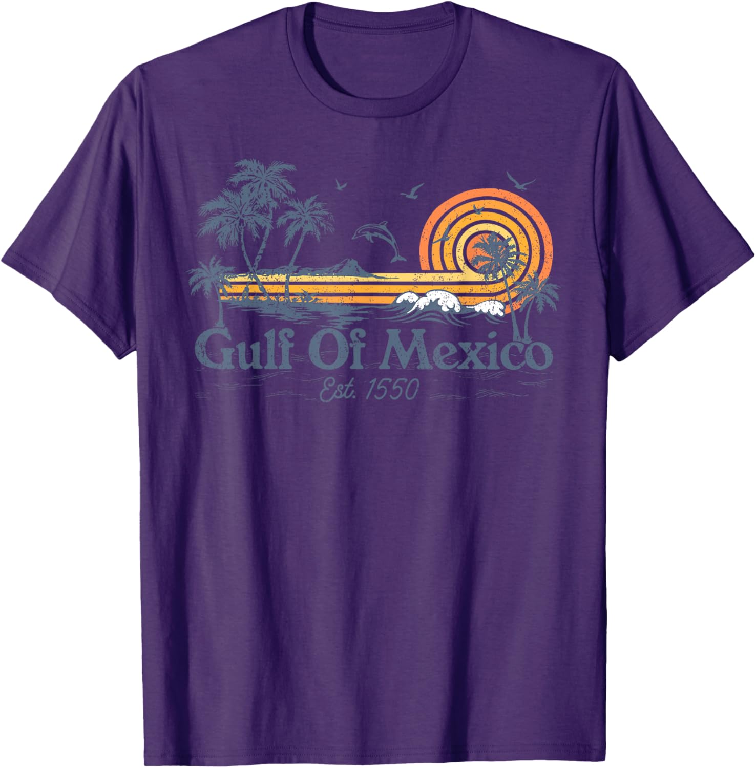 Gulf of Mexico Est 1550 Retro Vintage Beach T-Shirt for Beach Lovers - 21