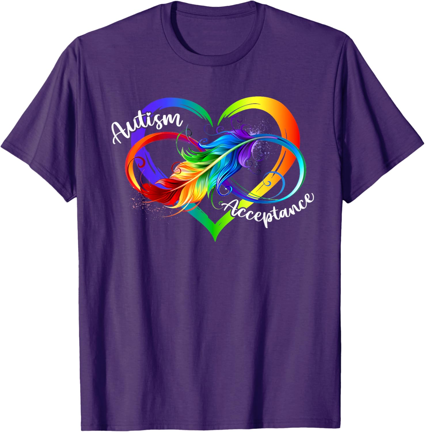 Autism Red Infinity Symbol T-Shirt for Women's Acceptance Fashion - 1