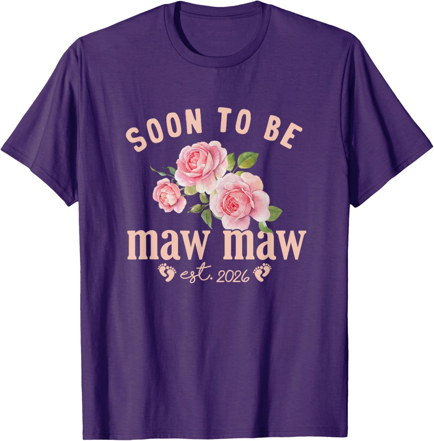 Soon to be Grandma Est 2026 Maw Maw Pregnancy Announcement T-Shirt - 5