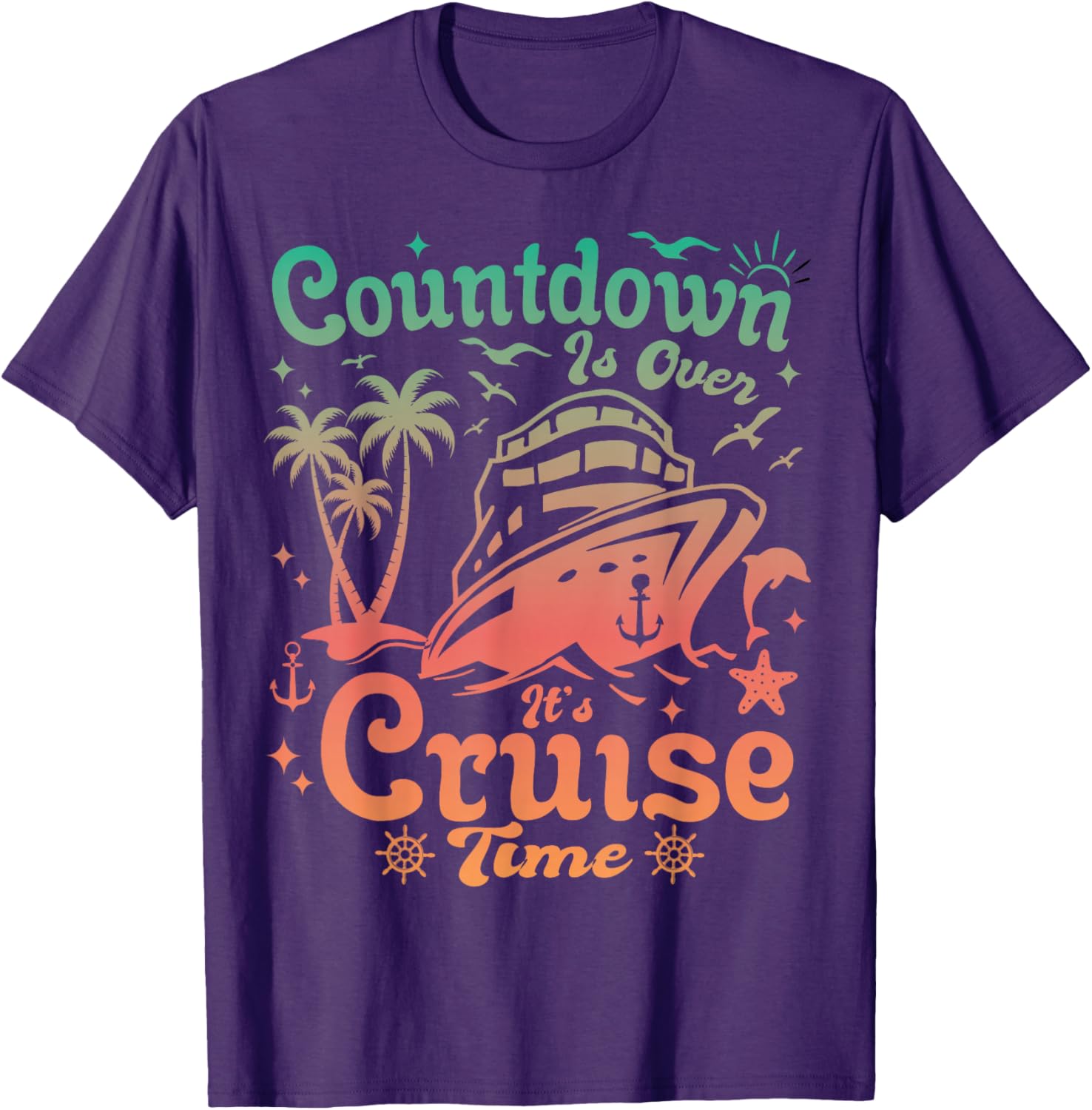 Countdown Is Over It's Cruise Time Family Vacation T-Shirt for Fun Trips - 15